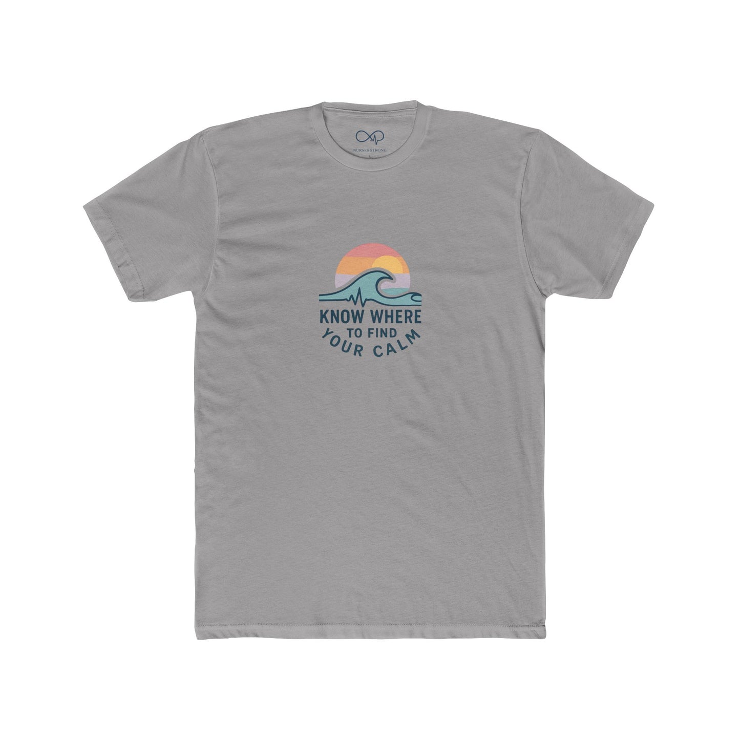 Know Where to Find Your Calm Cozy Ocean Vibes Crew Tee, Cotton Crew Tee, Inspirational Shirt, Beachwear