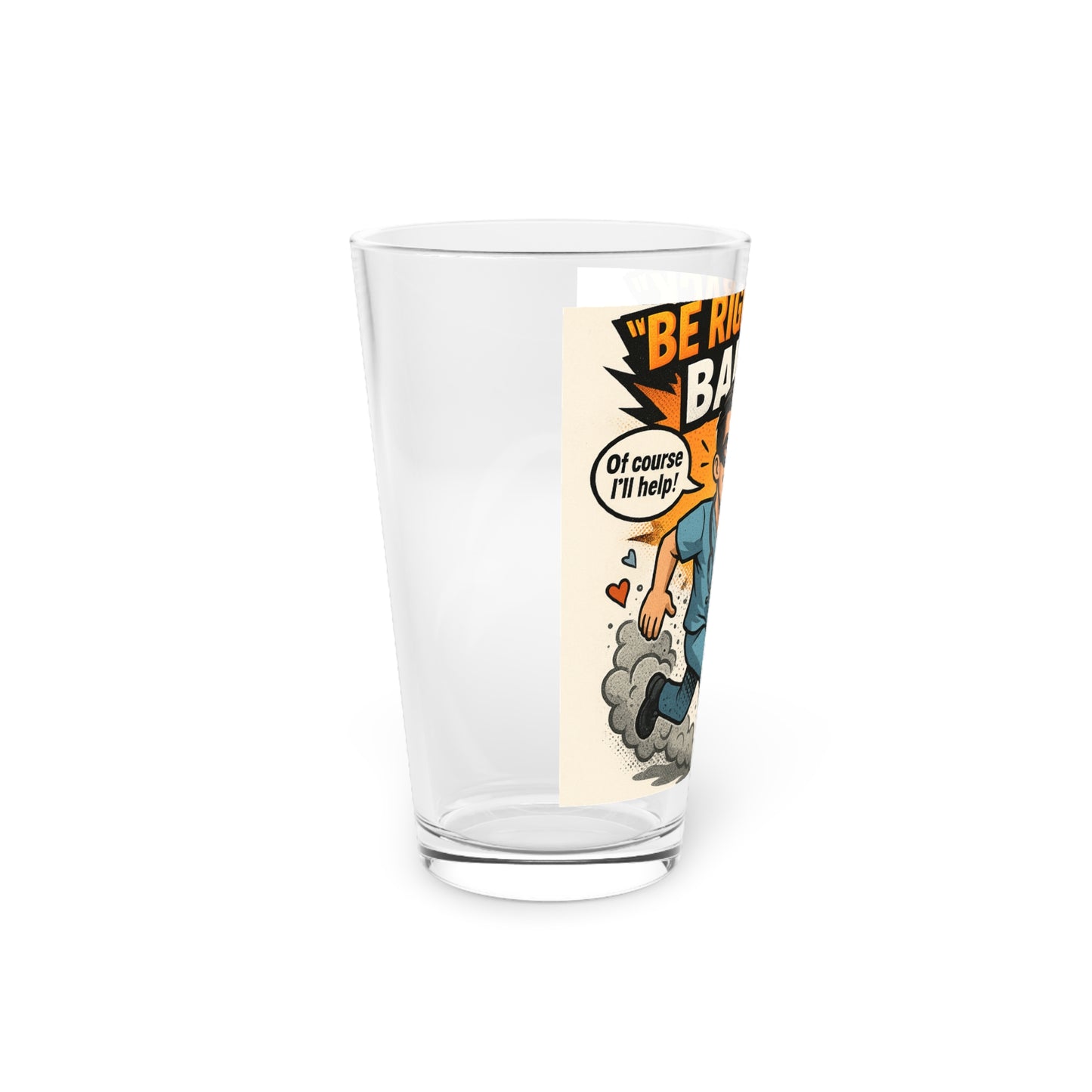 Be Right Back Bandit Funny Pint Glass for Nurses, Be Right Back Bandit Beer Glass, Gifts for Healthcare Workers, Unique Drinking Glass, Nurse Appreciation
