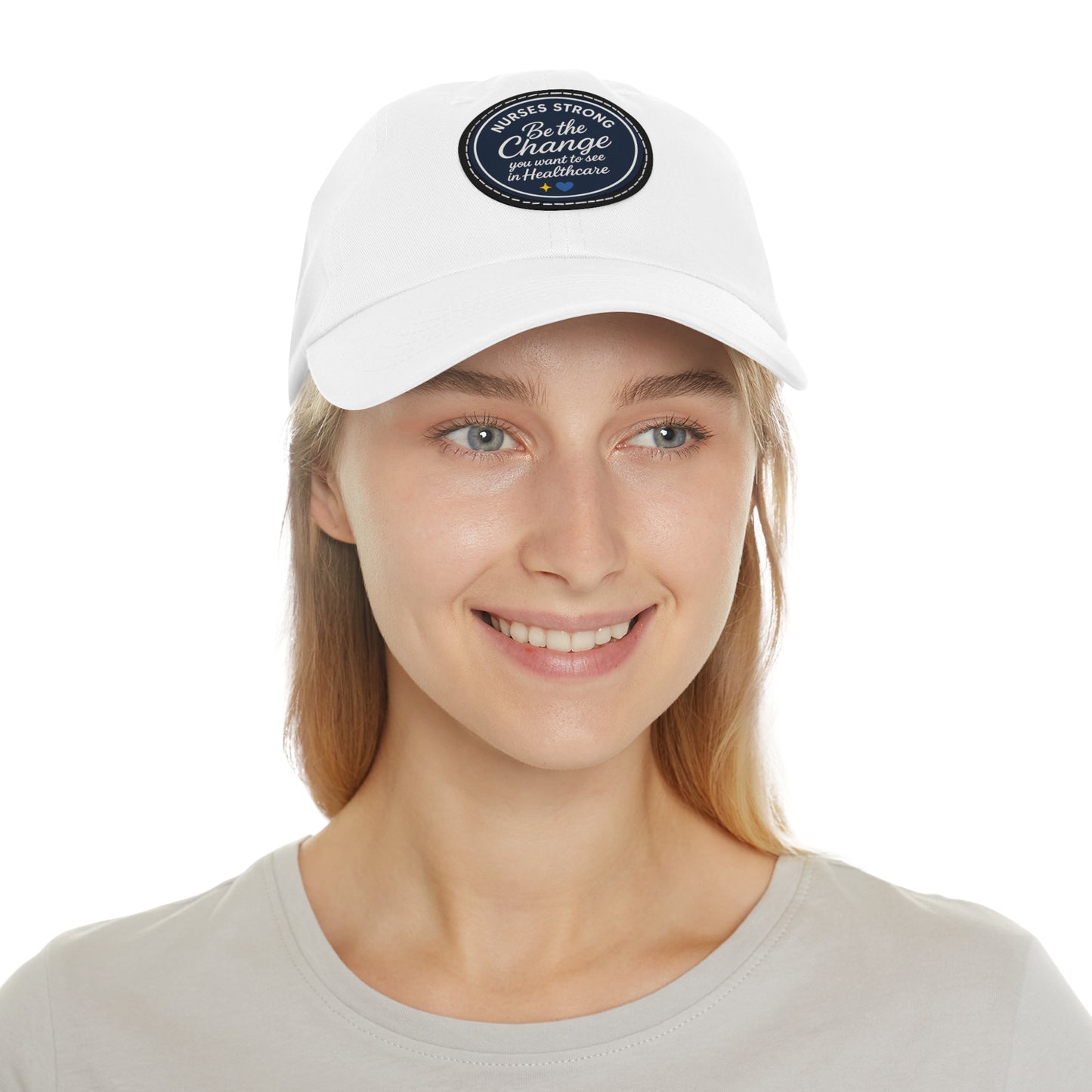 Be the Change in Healthcare Hat, Motivational Cap, Nurse Gift, Leather Patch Hat, Nurse Appreciation