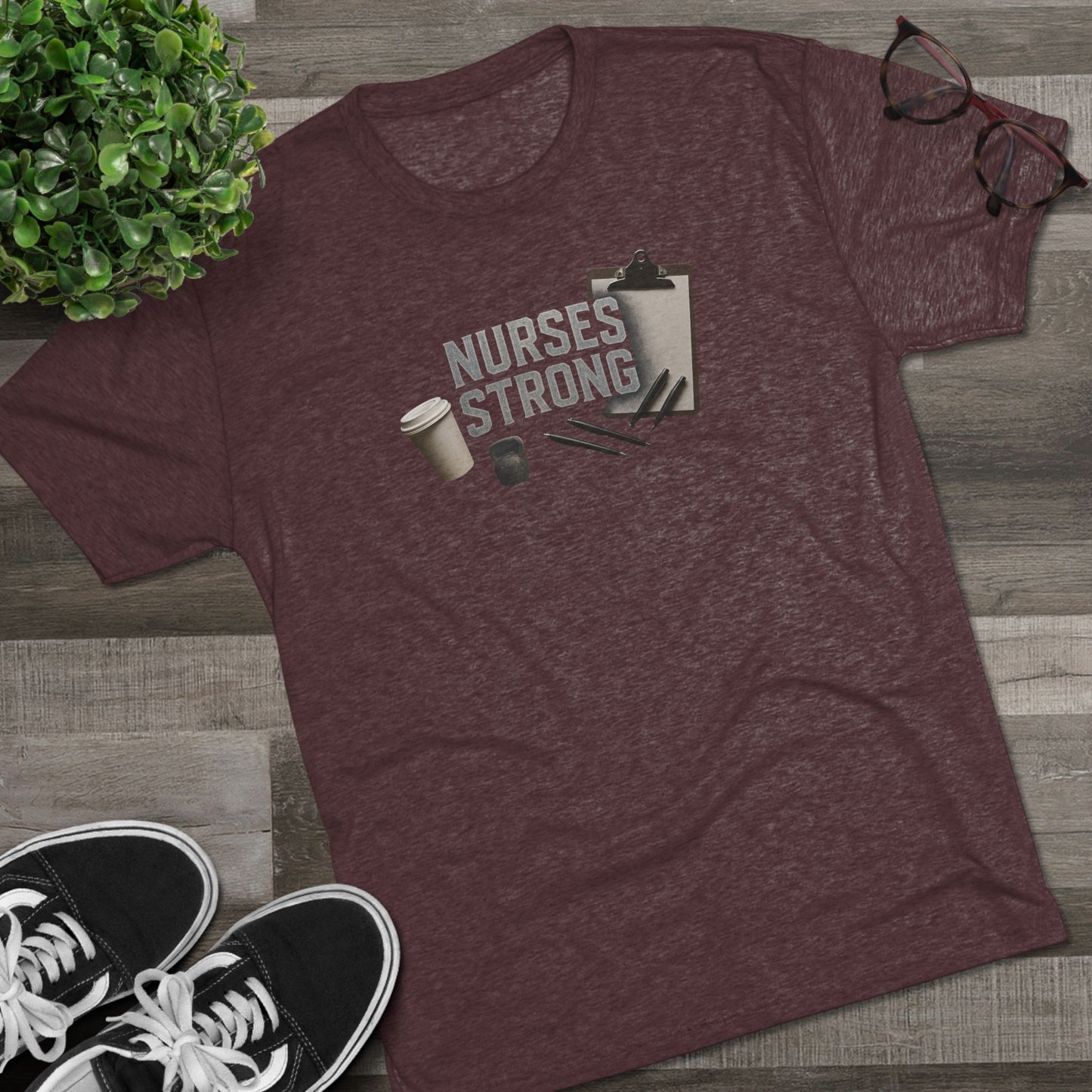 Tri Blend Nurses Strong Tee, Healthcare Crewneck Top