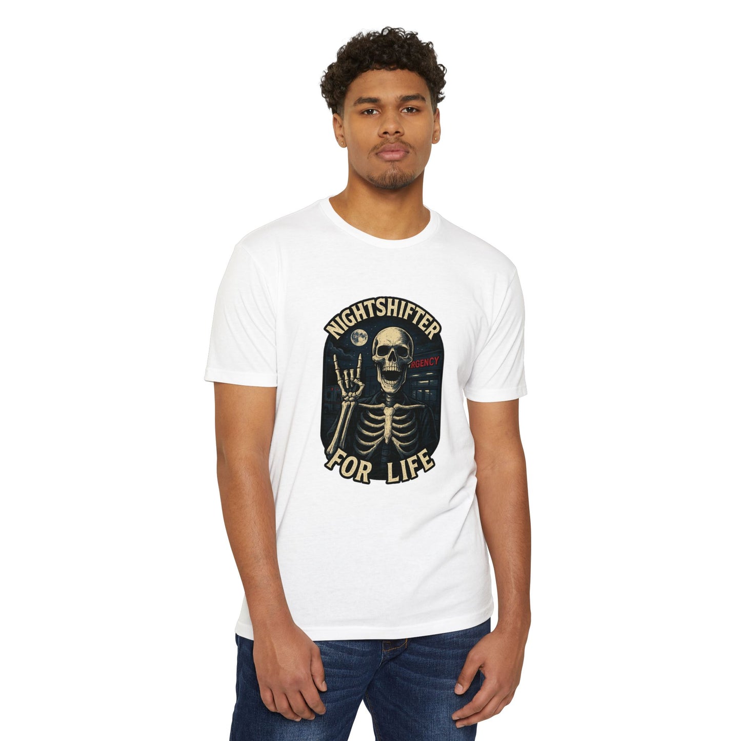 Nightshifter for life T-Shirt, Unisex Graphic Tee for Nurses, Halloween Top, Gift for Night Workers, Casual Wear