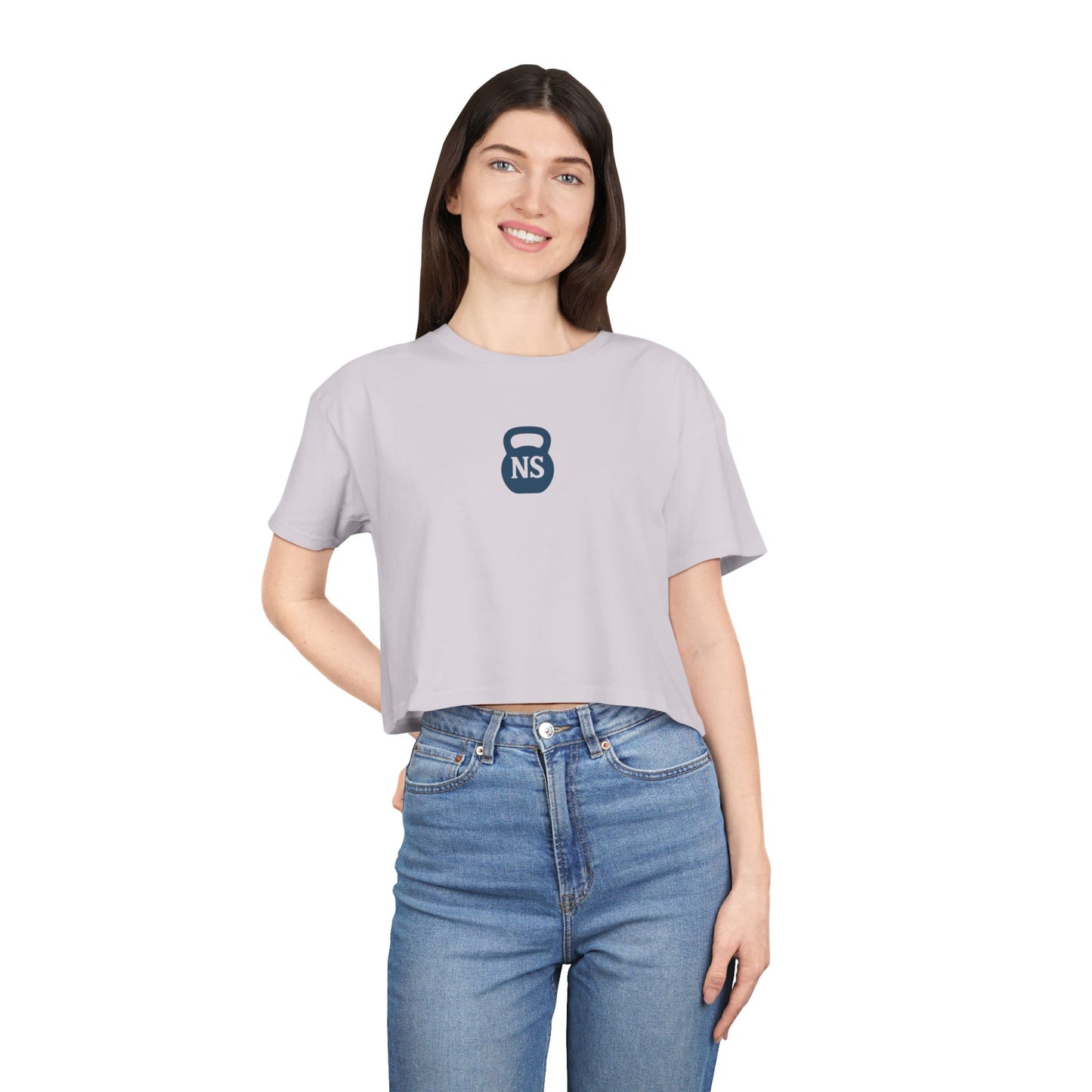 Nurses Strong KB Women's Crop Tee, Fitness Shirt for Nurses, Gym Top, Gift for Healthcare Workers, Inspirational Workout Wear