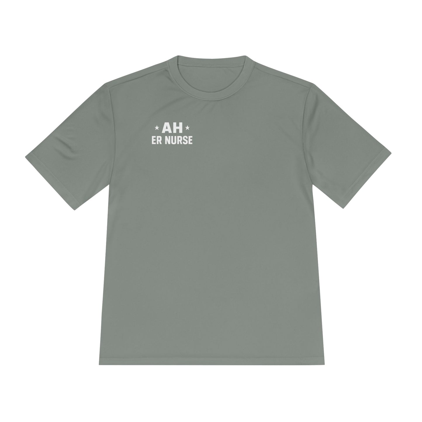 AH ER Nurse Moisture Wicking Tee, Fitness Shirt, Workout Top, Gift for Nurses, Health Care Apparel, Cool Graphic Tee