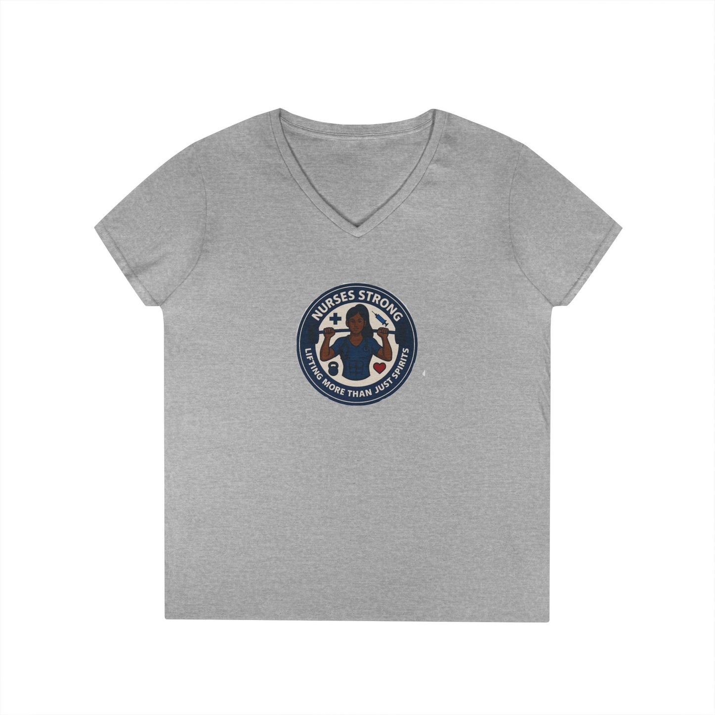 Empowering Ladies' V-Neck T-Shirt, Women's Strength Tee, Inspirational Gift, Casual Wear, Workout Shirt, Feminine Style