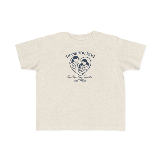 Toddler's Thank You Mom Tee, Cute Toddler Shirt, Kids' Gift for Mother's Day, Birthday Party Outfit, Comfy Jersey T-Shirt