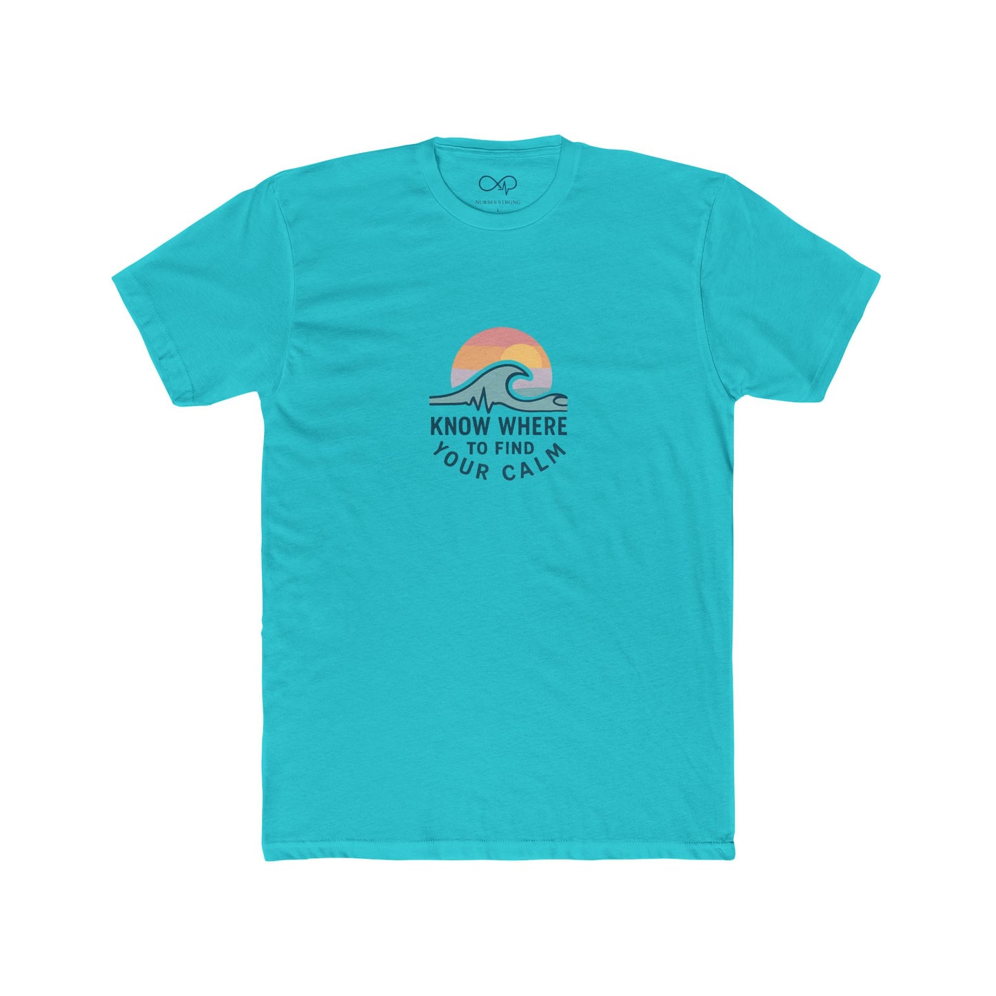 Know Where to Find Your Calm Cozy Ocean Vibes Crew Tee, Cotton Crew Tee, Inspirational Shirt, Beachwear