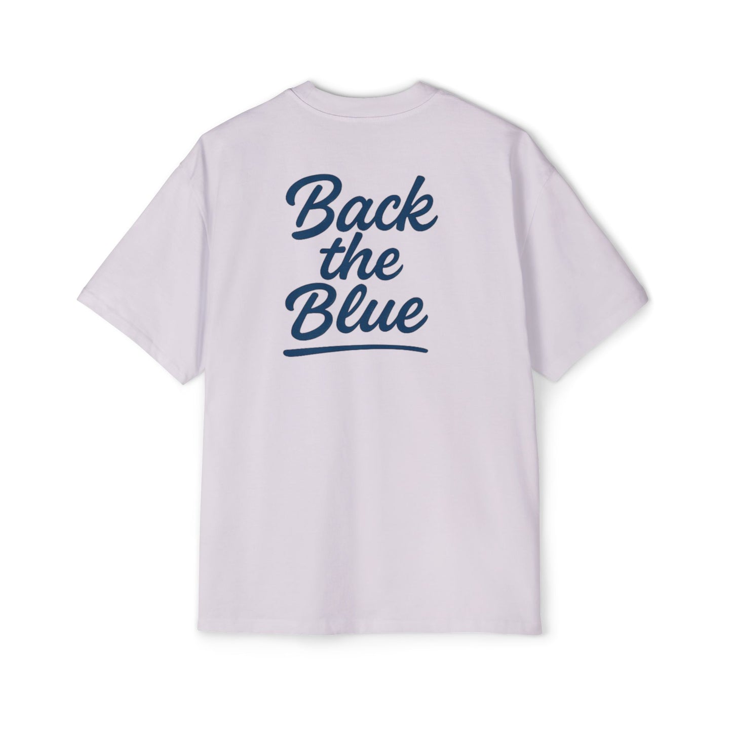Back the Blue Men's Heavy Oversized Tee, Casual Streetwear Tee