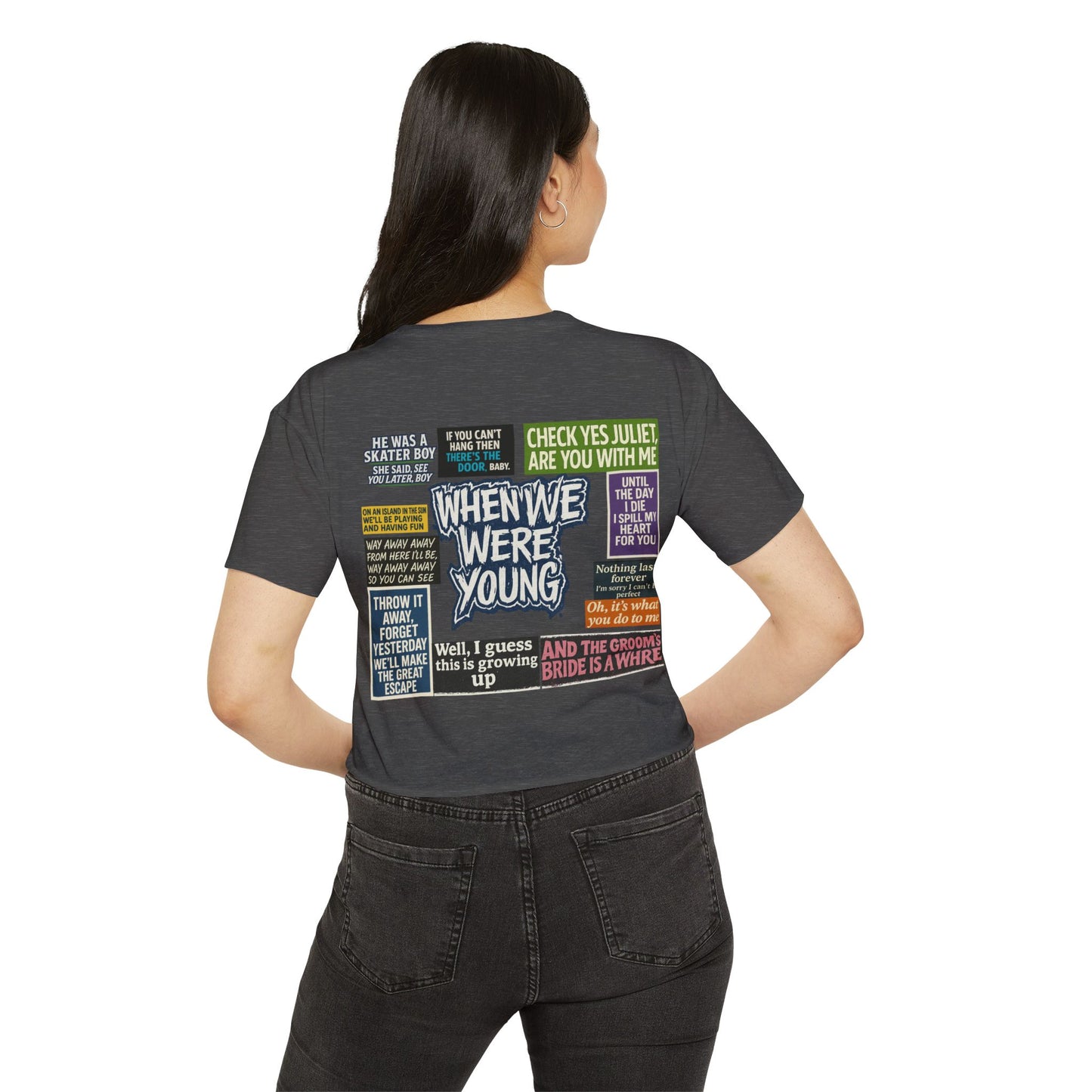 When We Were Young Festival Crop Top, Edgy Crop Tee