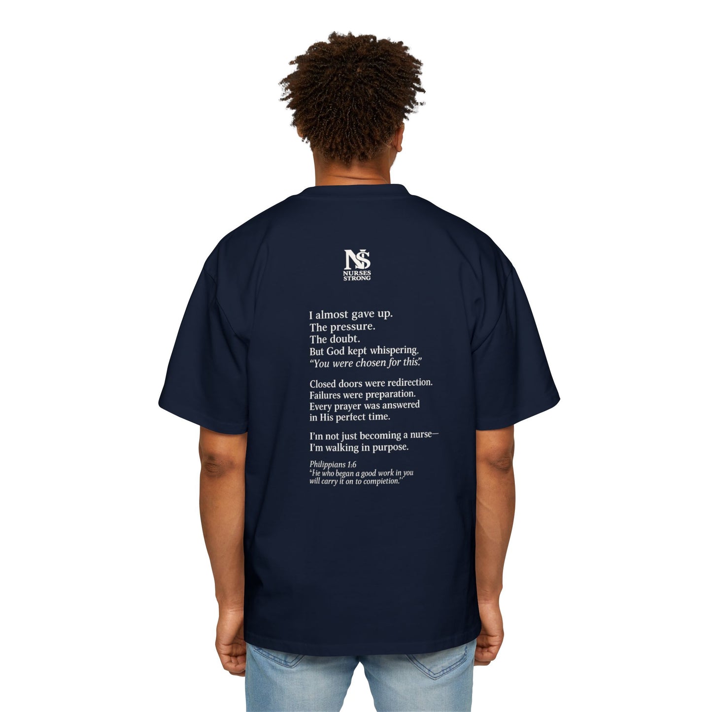 Guided by Faith, Men's Heavy Oversized Tee - Relaxed Casual Vibes, Everyday Wear,