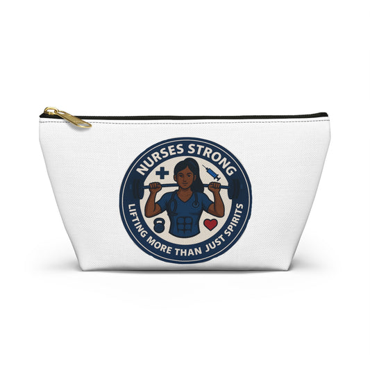 Nurse Accessory Pouch | Nurses Strong, Gym Bag, Makeup Bag, Tote Organizer, Gift for Nurse, Inspirational