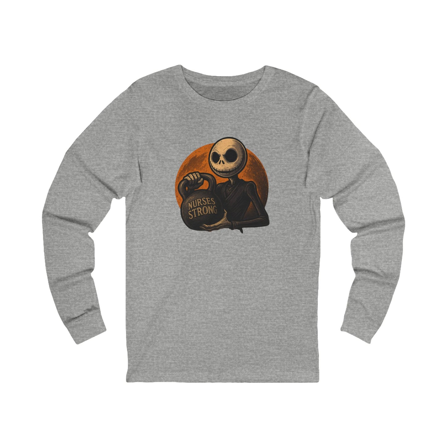 NS Skellington  Long Sleeve Tee, Unisex Tee for Nurses, Halloween Apparel, Gift for Nurses, Fall Fashion