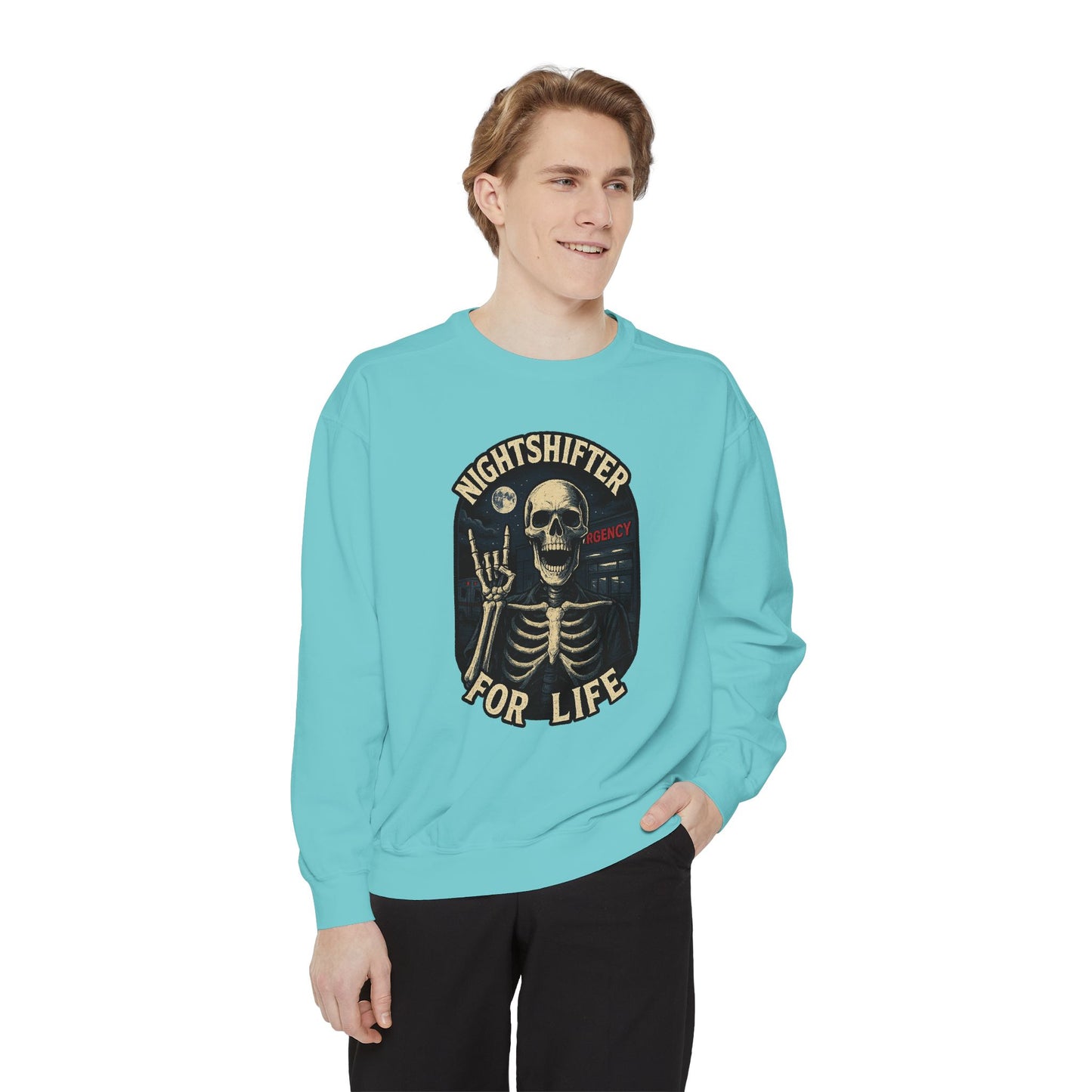 Nightshifter for Life, Unisex Sweatshirt Nurses Strong, Cozy Gift for Healthcare Workers, Casual Wear, Fall Fashion