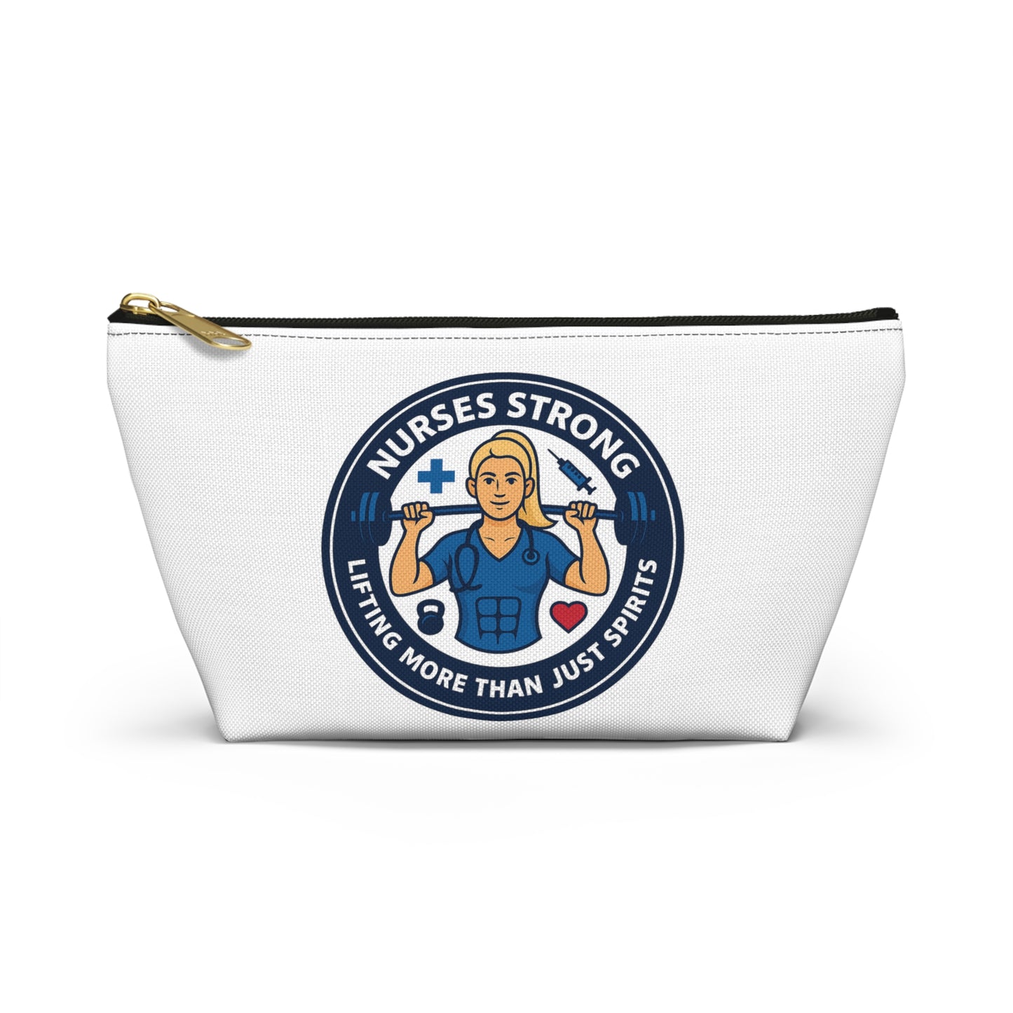 Nurse Accessory Pouch | Inspirational Cosmetic Bag for Healthcare Workers | Gift for Nurses | Strong Female Empowerment
