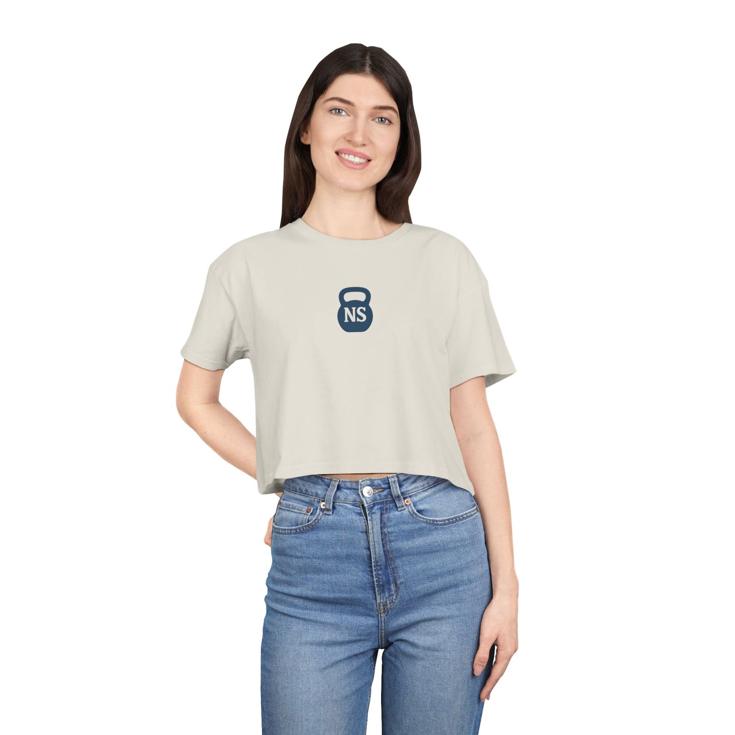 Nurses Strong KB Women's Crop Tee, Fitness Shirt for Nurses, Gym Top, Gift for Healthcare Workers, Inspirational Workout Wear