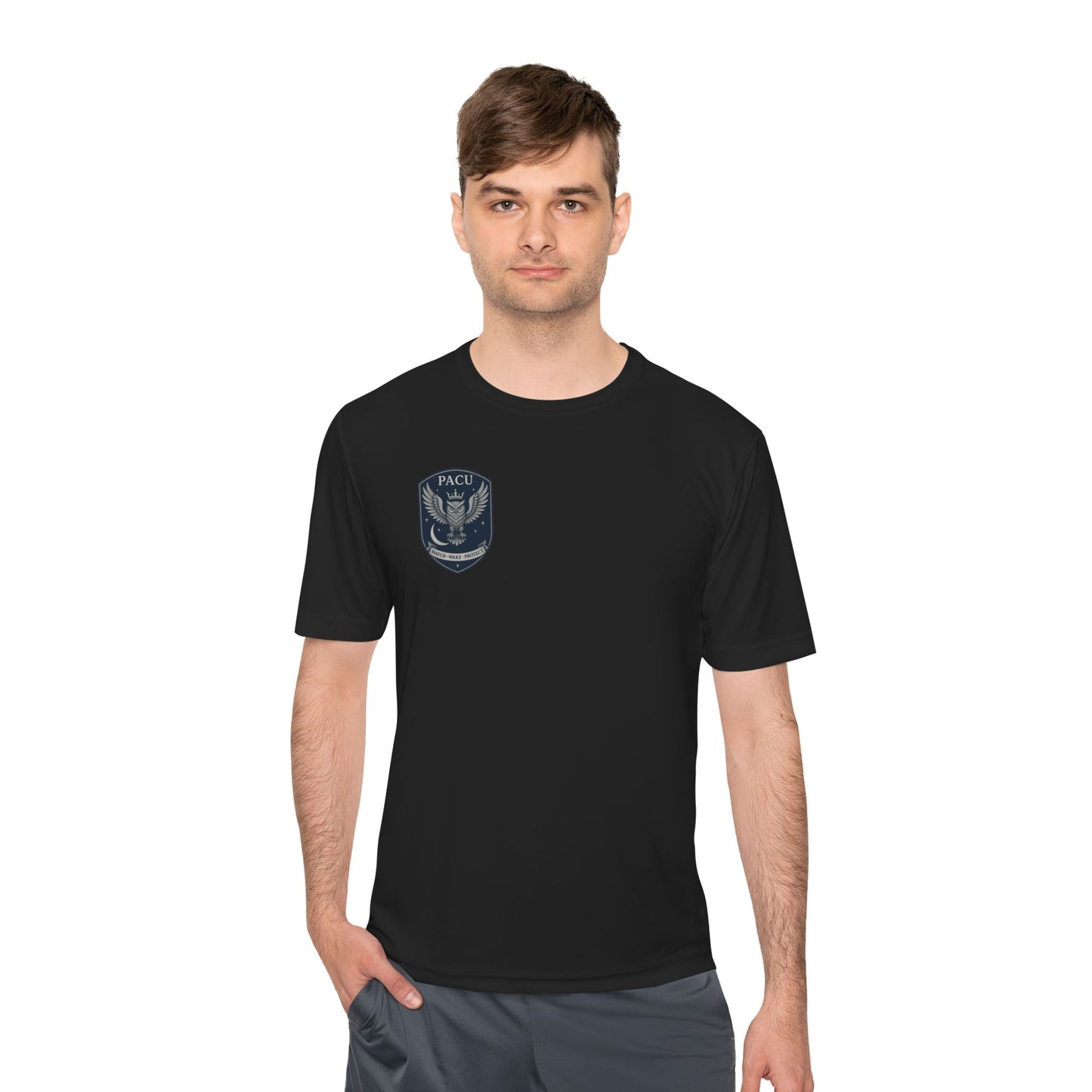 PACU Sigil Wicking Tee with PACU Eagle Emblem, Lightweight Athletic Shirt, Outdoor Activewear, Gym Tee, Perfect for Sports and Training