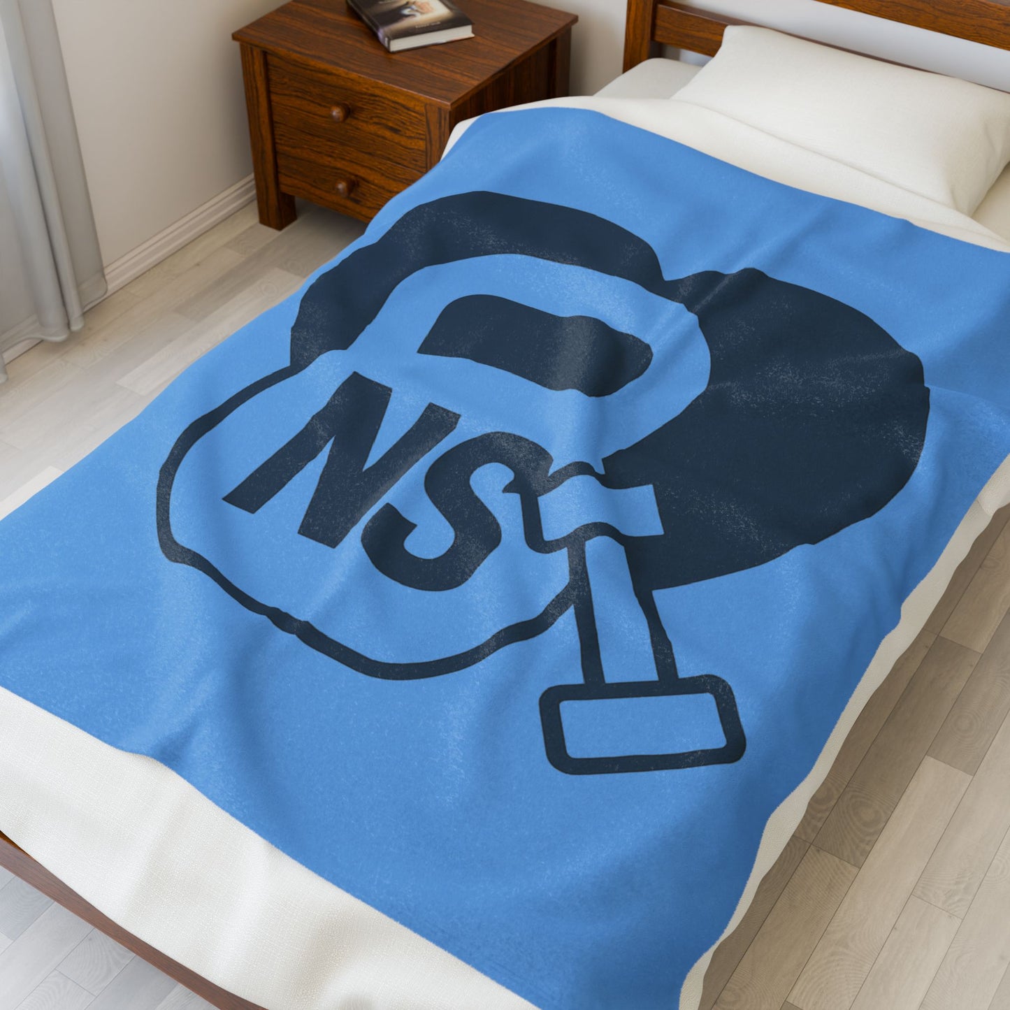 NS Velveteen Plush Blanket, Cozy Gym Décor, Home Exercise Gift, Fitness Enthusiast Present, Soft Plush Throw