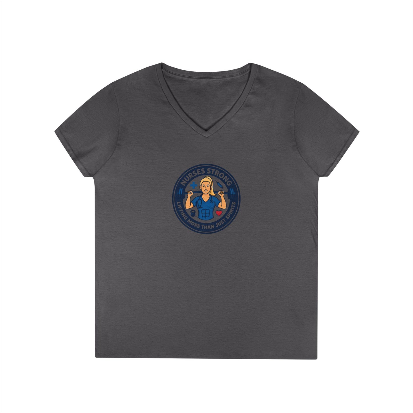 Empowering Ladies' V-Neck T-Shirt - Strong Women, Casual Wear, Gift for Her, Motivational Fashion, Workout Tee