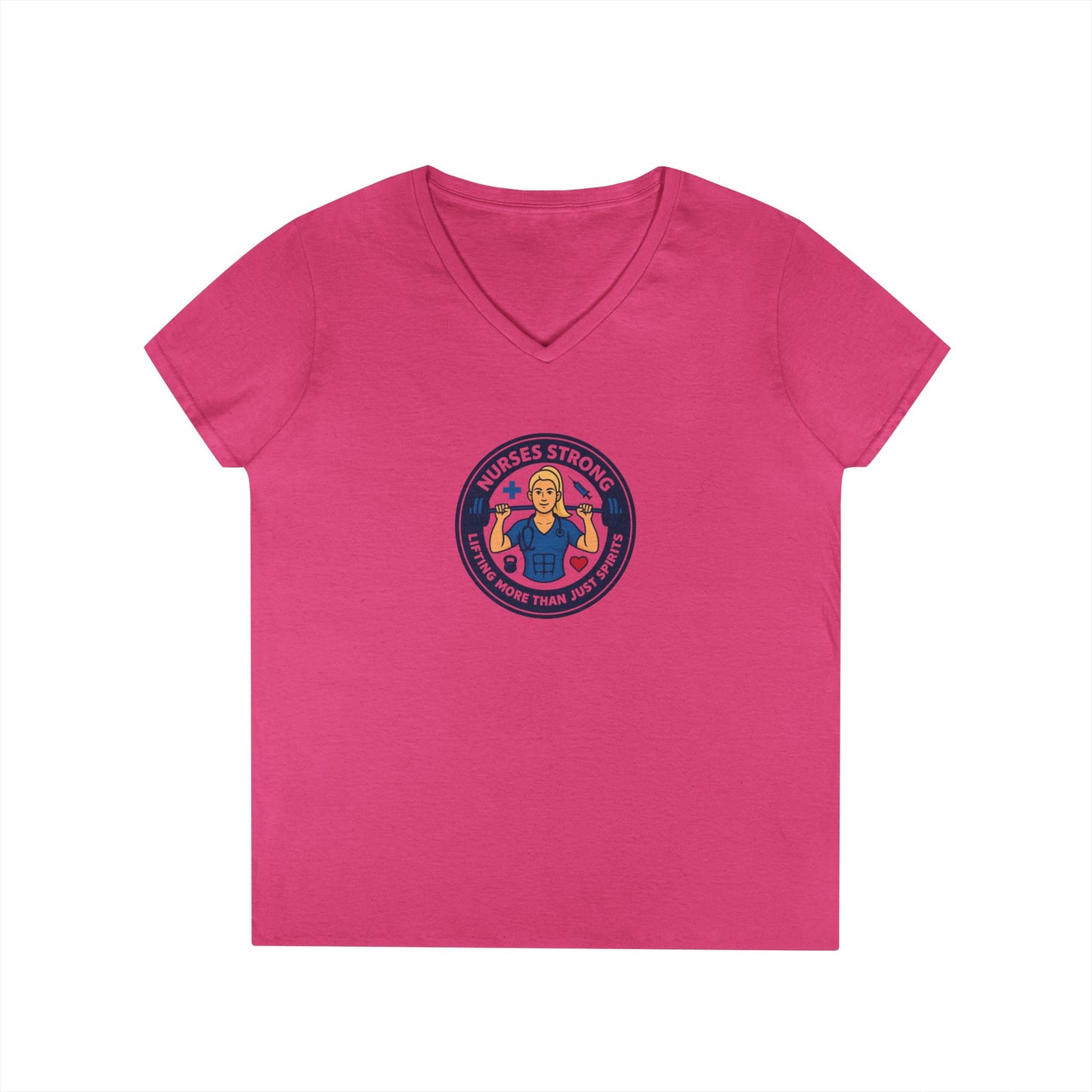 Empowering Ladies' V-Neck T-Shirt - Strong Women, Casual Wear, Gift for Her, Motivational Fashion, Workout Tee