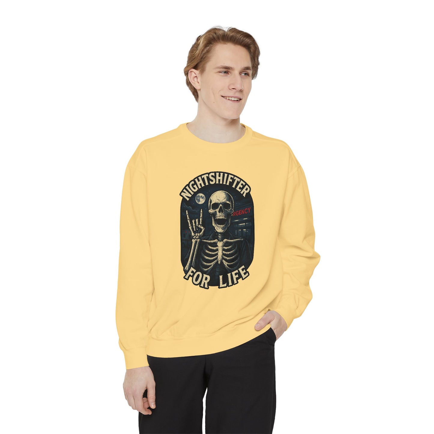 Nightshifter for Life, Unisex Sweatshirt Nurses Strong, Cozy Gift for Healthcare Workers, Casual Wear, Fall Fashion