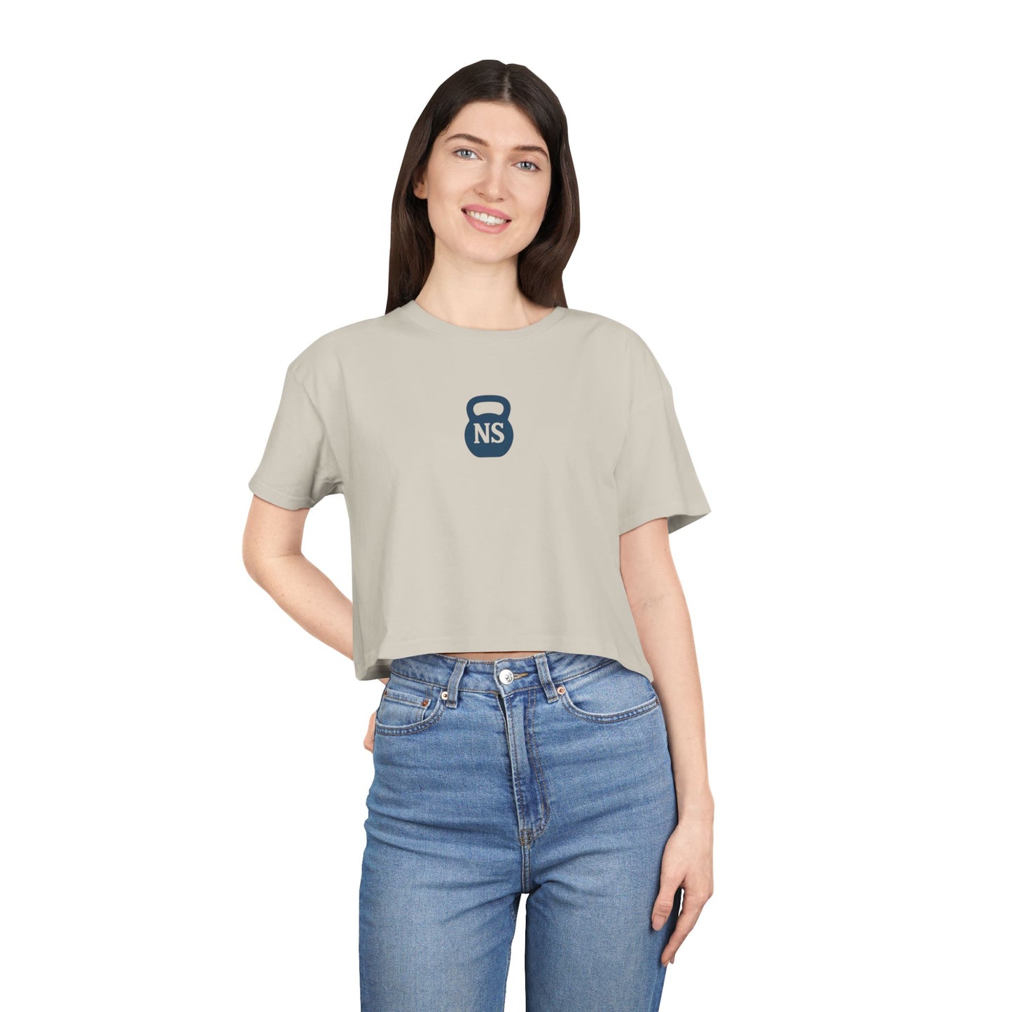 Nurses Strong KB Women's Crop Tee, Fitness Shirt for Nurses, Gym Top, Gift for Healthcare Workers, Inspirational Workout Wear