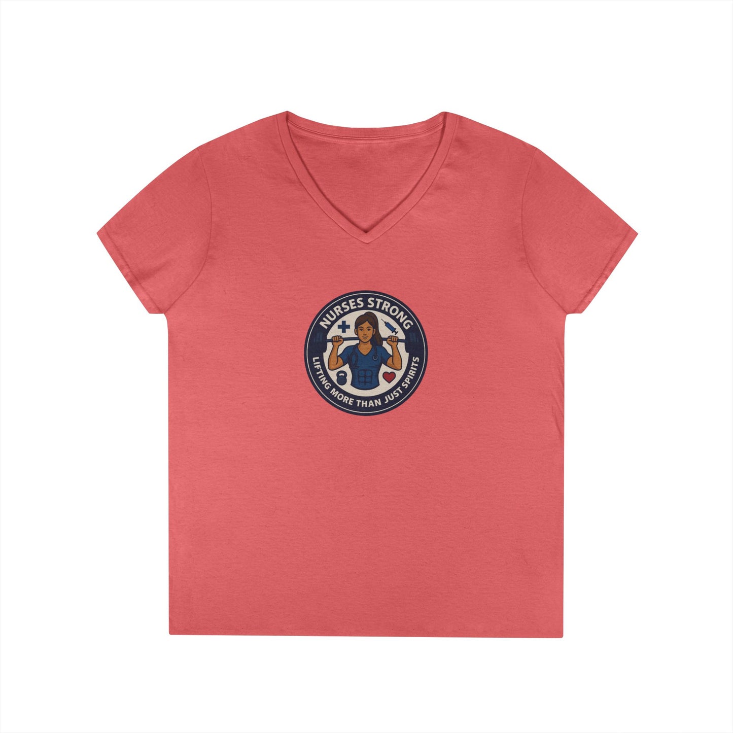 Empowering V-Neck T-Shirt for Strong Women, Motivational Shirt, Fitness Tee, Inspirational Gift, Ladies' Apparel