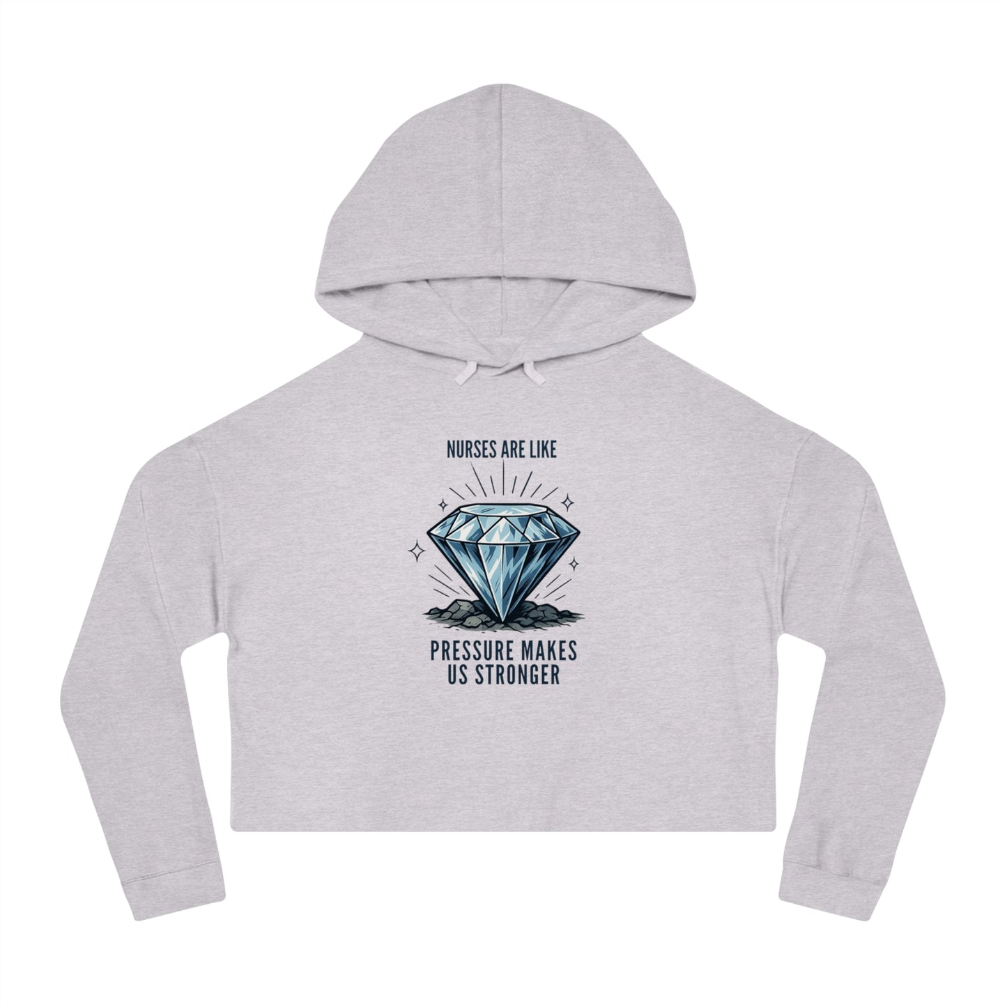 Diamond Cropped Hooded Sweatshirt