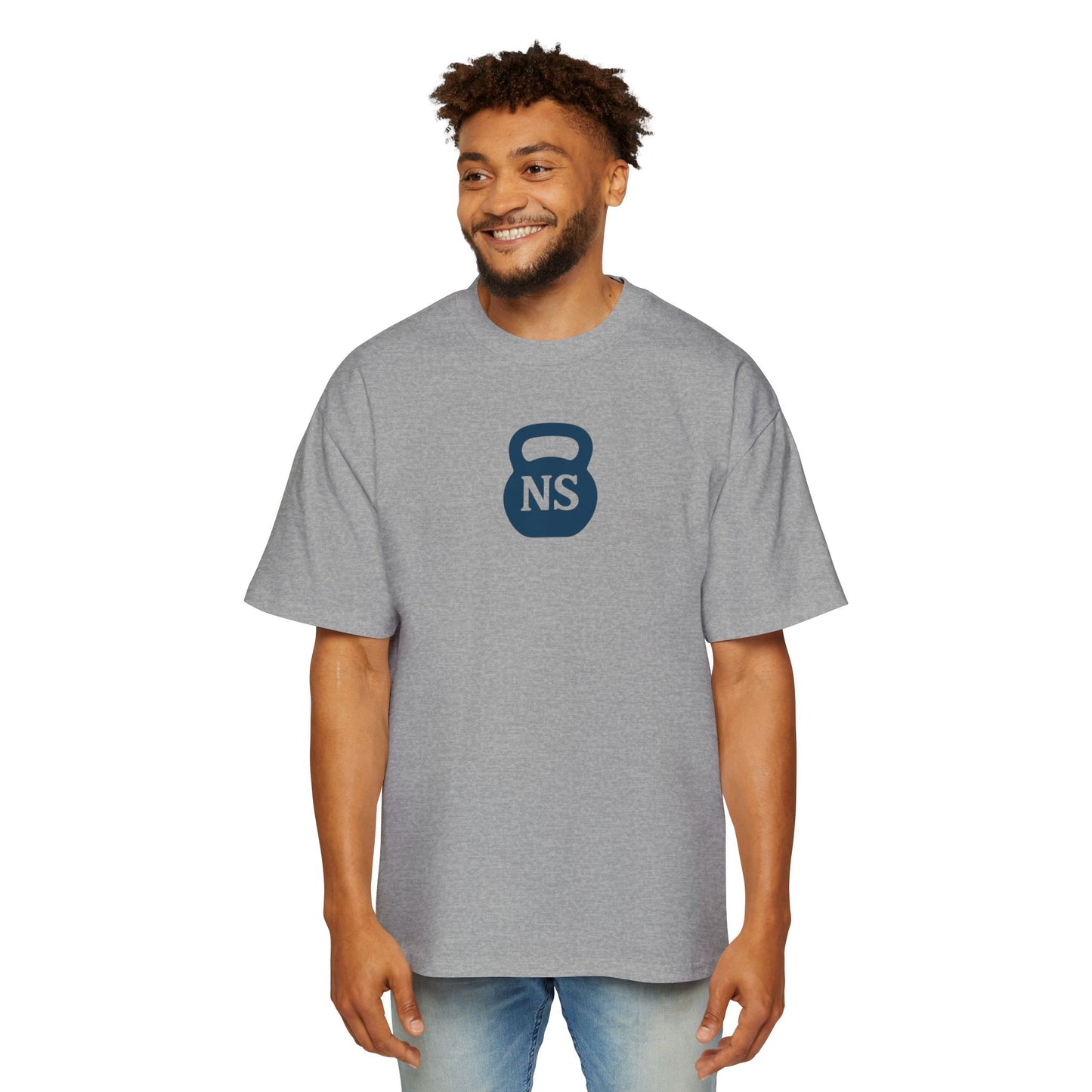Back the Blue Men's Heavy Oversized Tee, Casual Streetwear Tee