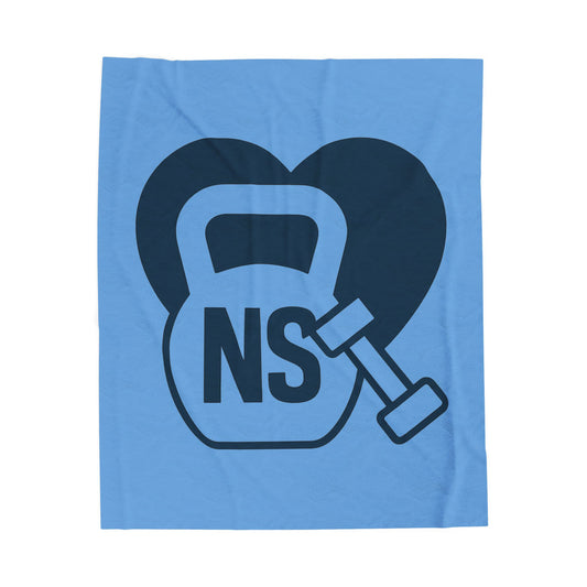 NS Velveteen Plush Blanket, Cozy Gym Décor, Home Exercise Gift, Fitness Enthusiast Present, Soft Plush Throw