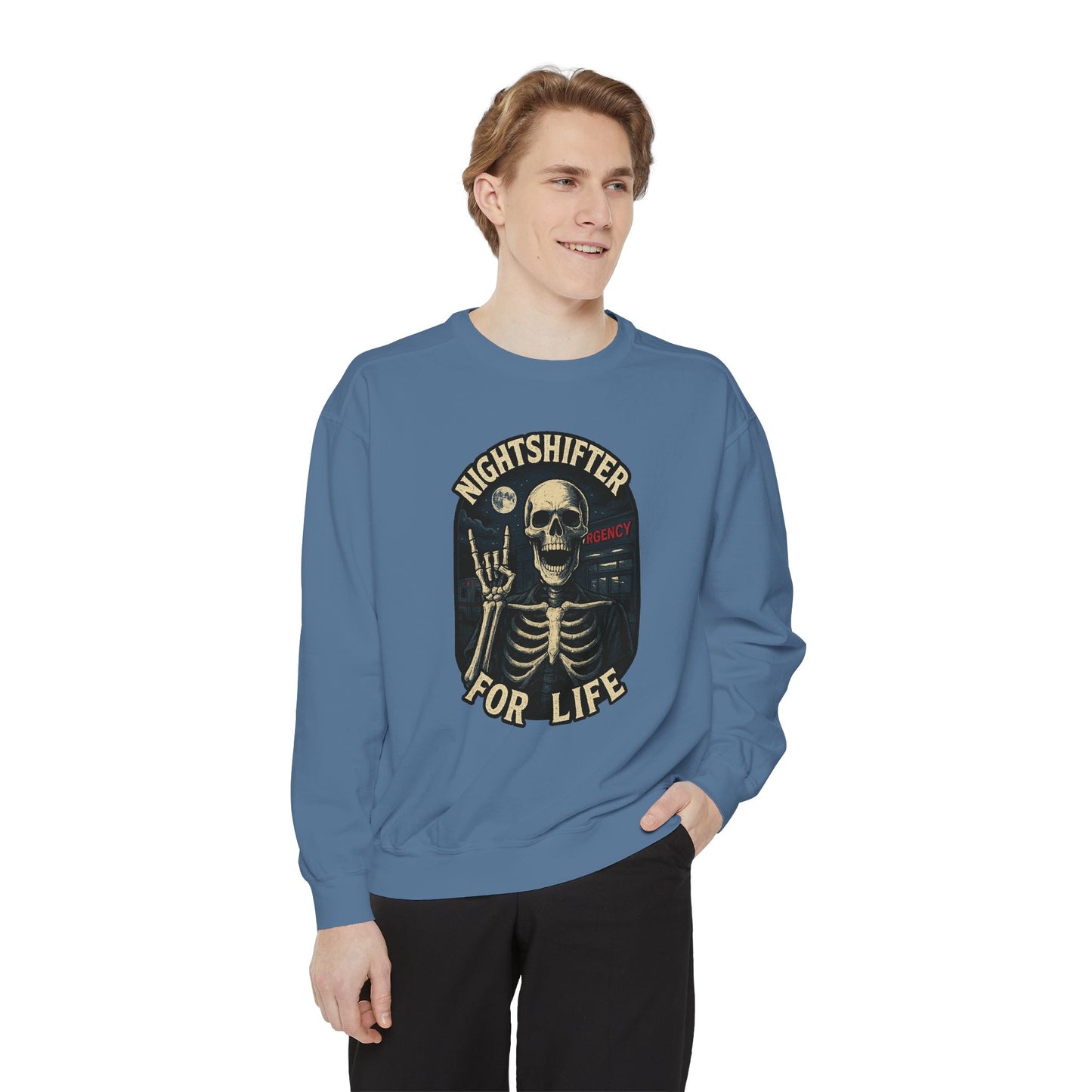 Nightshifter for Life, Unisex Sweatshirt Nurses Strong, Cozy Gift for Healthcare Workers, Casual Wear, Fall Fashion