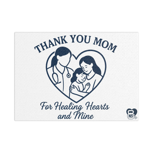 Heartfelt Thank You Canvas Art for Mom, Gift for Mother's Day, Healing Hearts Decor, Family Love Art, Wall Decor for Caregivers