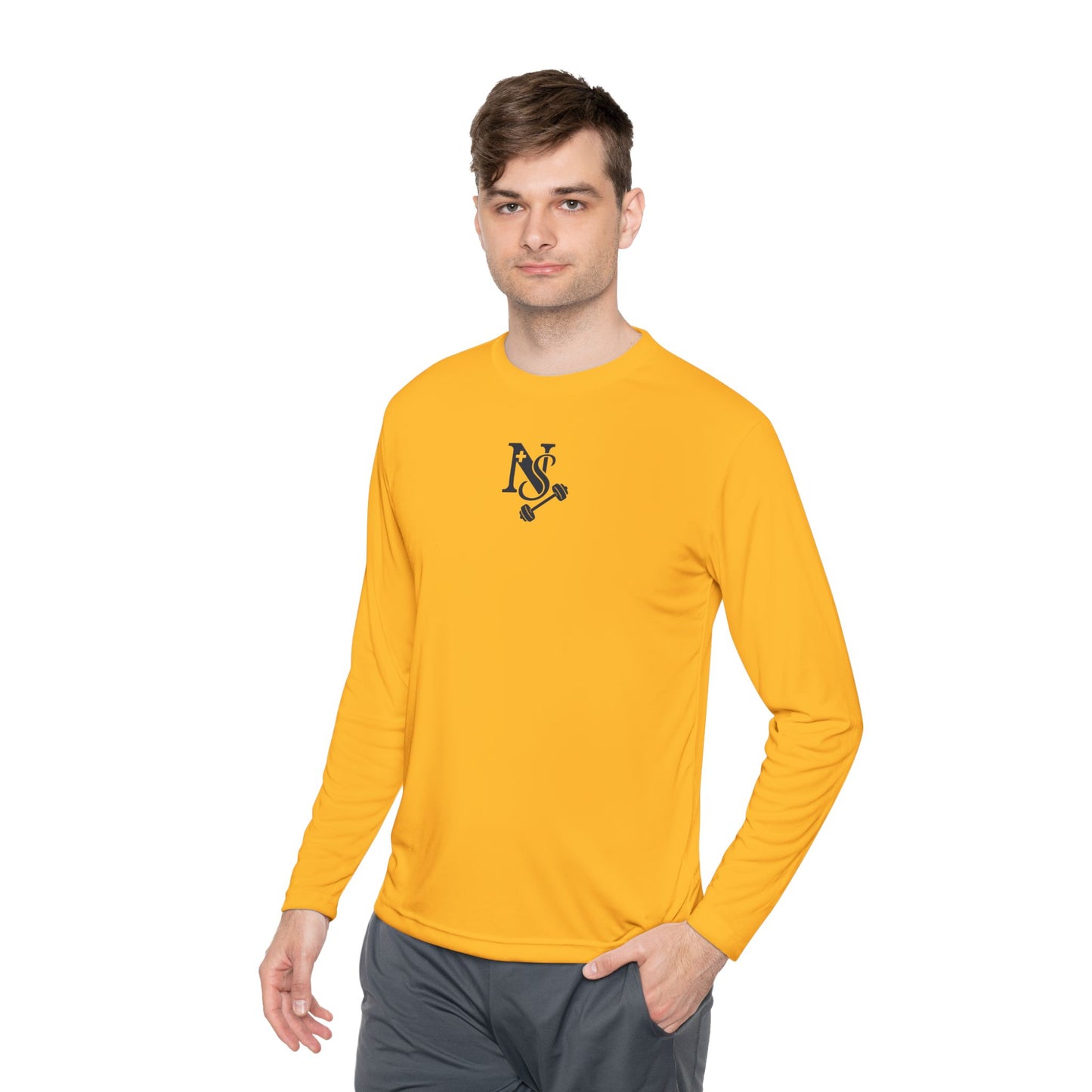 DB Cross Fitness Long Sleeve Tee, Gym Shirt, Workout Apparel, Weightlifting Top, Casual Sportswear, Active Lifestyle Clothing