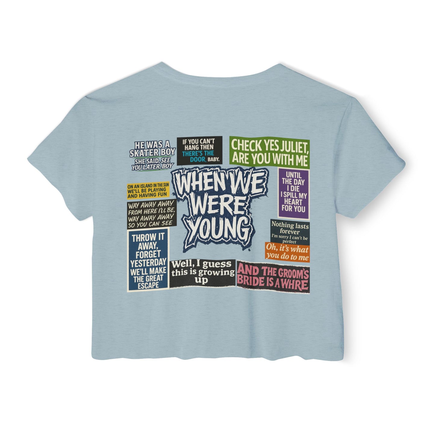 When We Were Young Festival Crop Top, Edgy Crop Tee