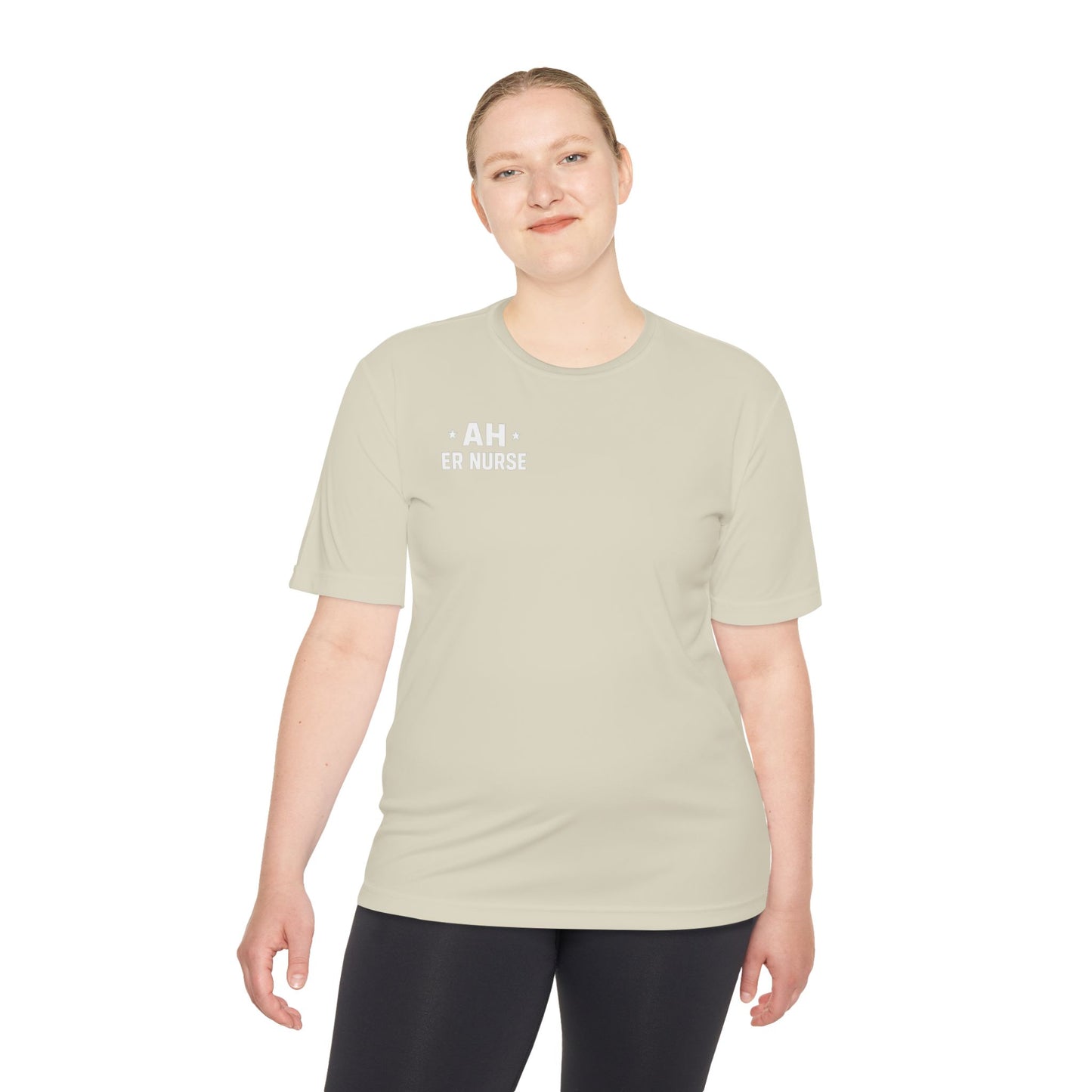 AH ER Nurse Moisture Wicking Tee, Fitness Shirt, Workout Top, Gift for Nurses, Health Care Apparel, Cool Graphic Tee