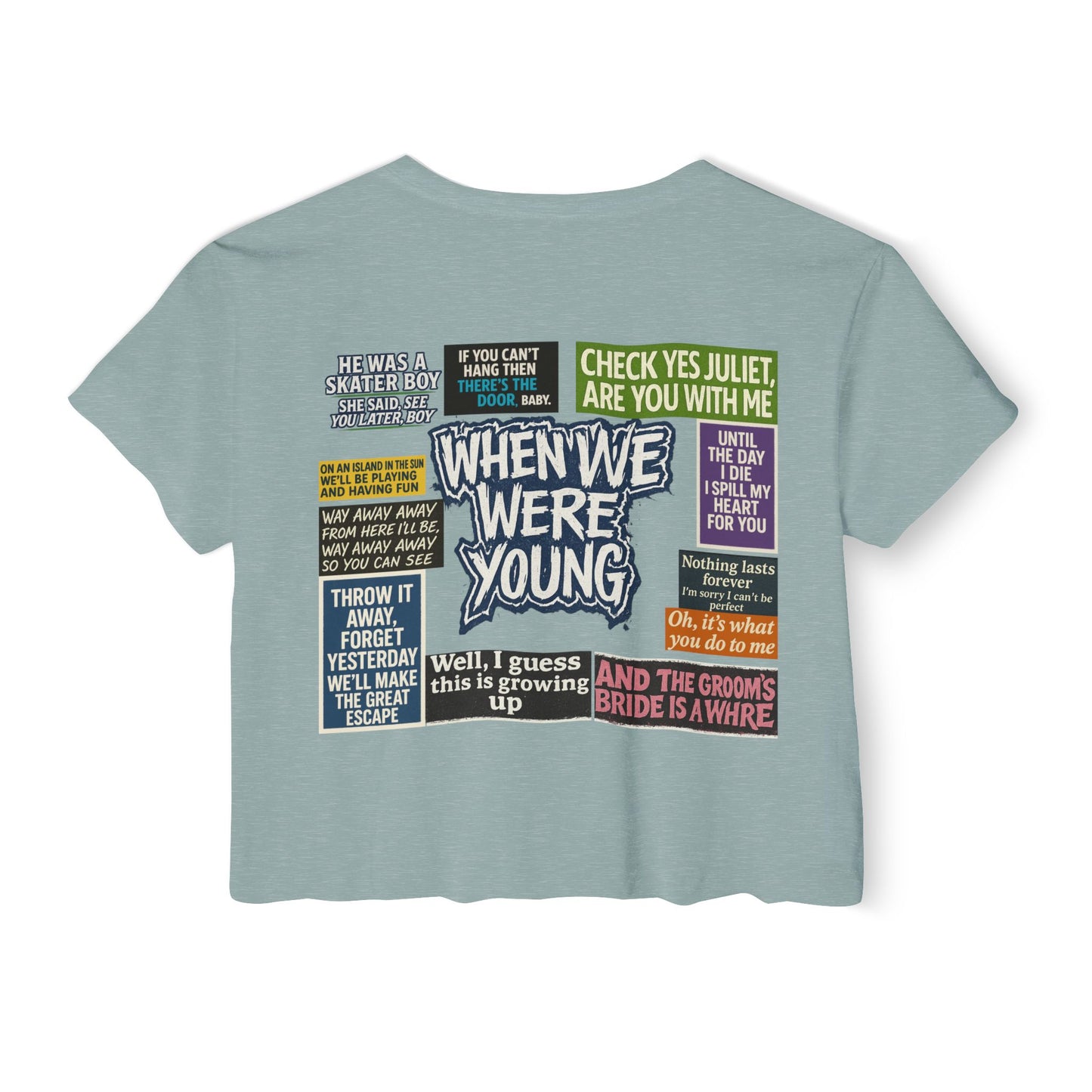 When We Were Young Festival Crop Top, Edgy Crop Tee