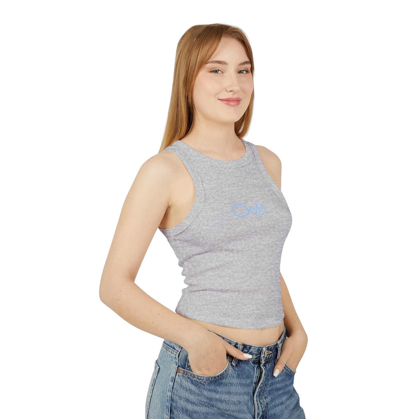 Empowering Infinity Women's Racer Tank Top with  | Yoga Top, Summer Wear, Casual Outfit, Gift for Her, Fitness Apparel