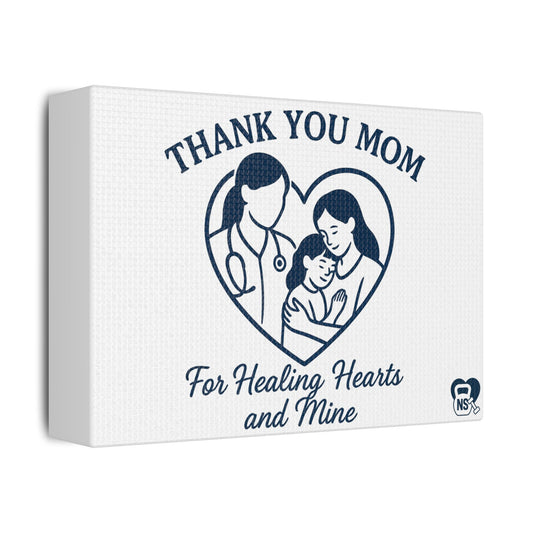 Heartfelt Thank You Canvas Art for Mom, Gift for Mother's Day, Healing Hearts Decor, Family Love Art, Wall Decor for Caregivers