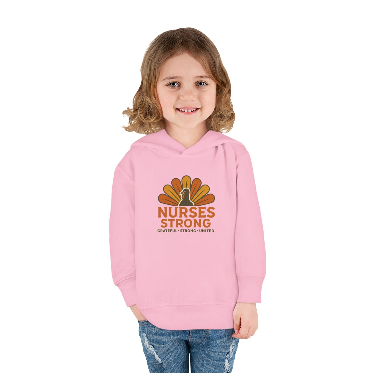 Nurses Strong Toddler Hoodie, Cute Kids Sweatshirt, Thanksgiving Gift, Toddler Fleece Pullover, Support Nurses, Adorable Kids Apparel
