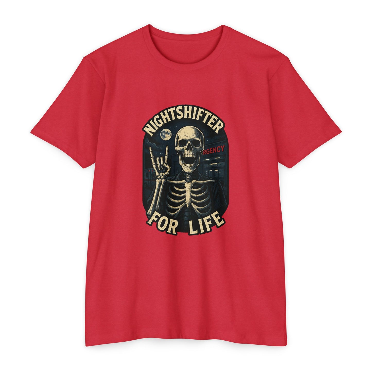 Nightshifter for life T-Shirt, Unisex Graphic Tee for Nurses, Halloween Top, Gift for Night Workers, Casual Wear