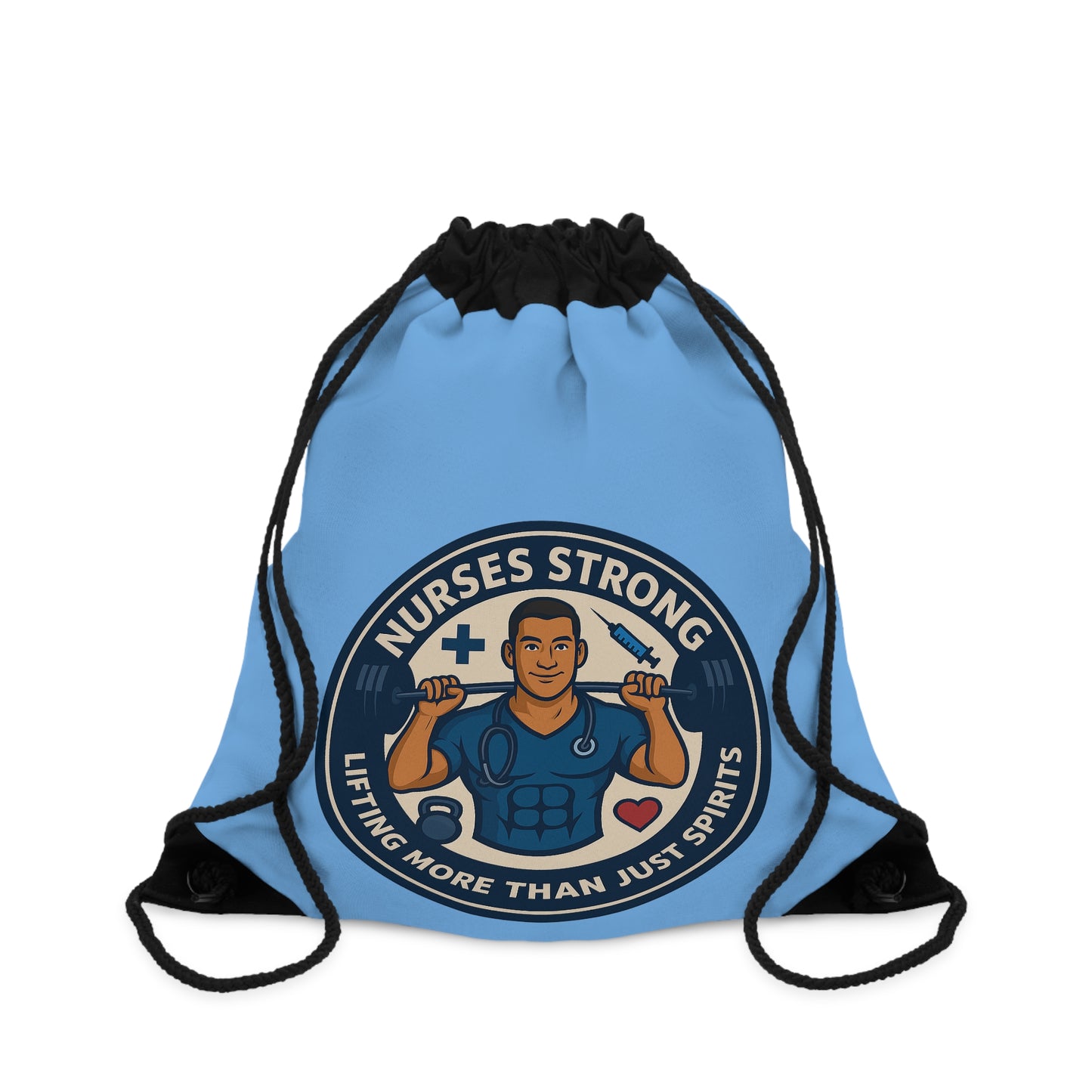 Nurse Drawstring Bag - Lifting More Than Just Spirits, Gym Bag, Gift for Nurses, Motivational Tote, Workout Accessories, Nurse Appreciation