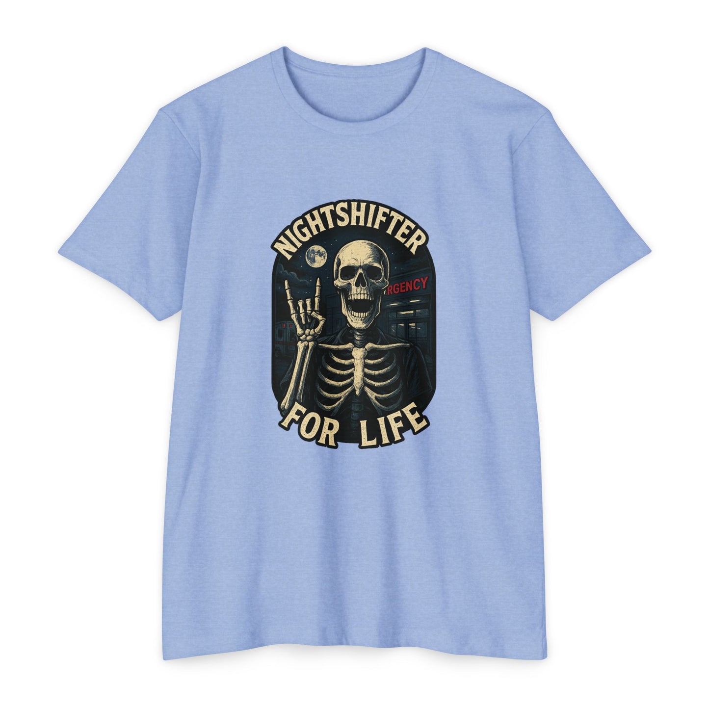 Nightshifter for life T-Shirt, Unisex Graphic Tee for Nurses, Halloween Top, Gift for Night Workers, Casual Wear