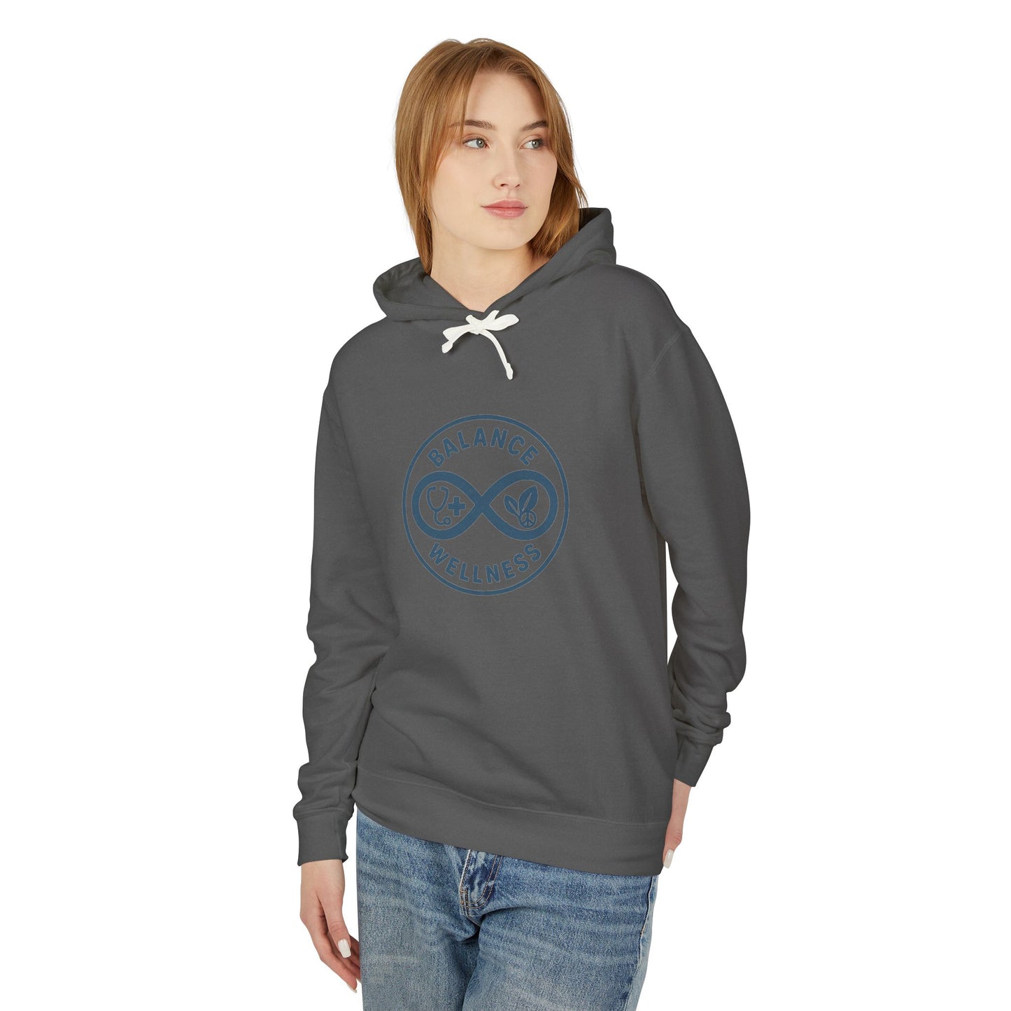 Balance Wellness Design, Cozy Gift for Mindfulness, Lightweight Hooded Sweatshirt, Yoga, Fitness, Relaxation, Self-Care