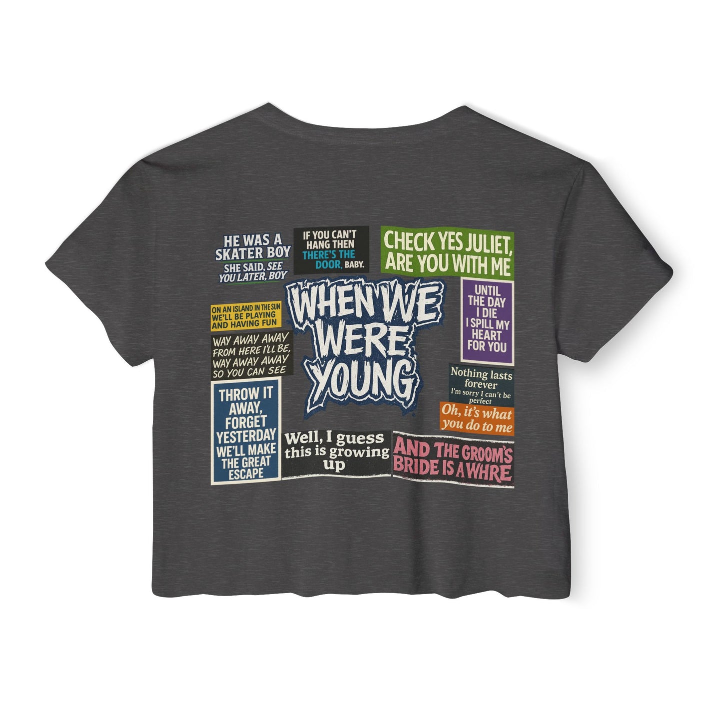 When We Were Young Festival Crop Top, Edgy Crop Tee