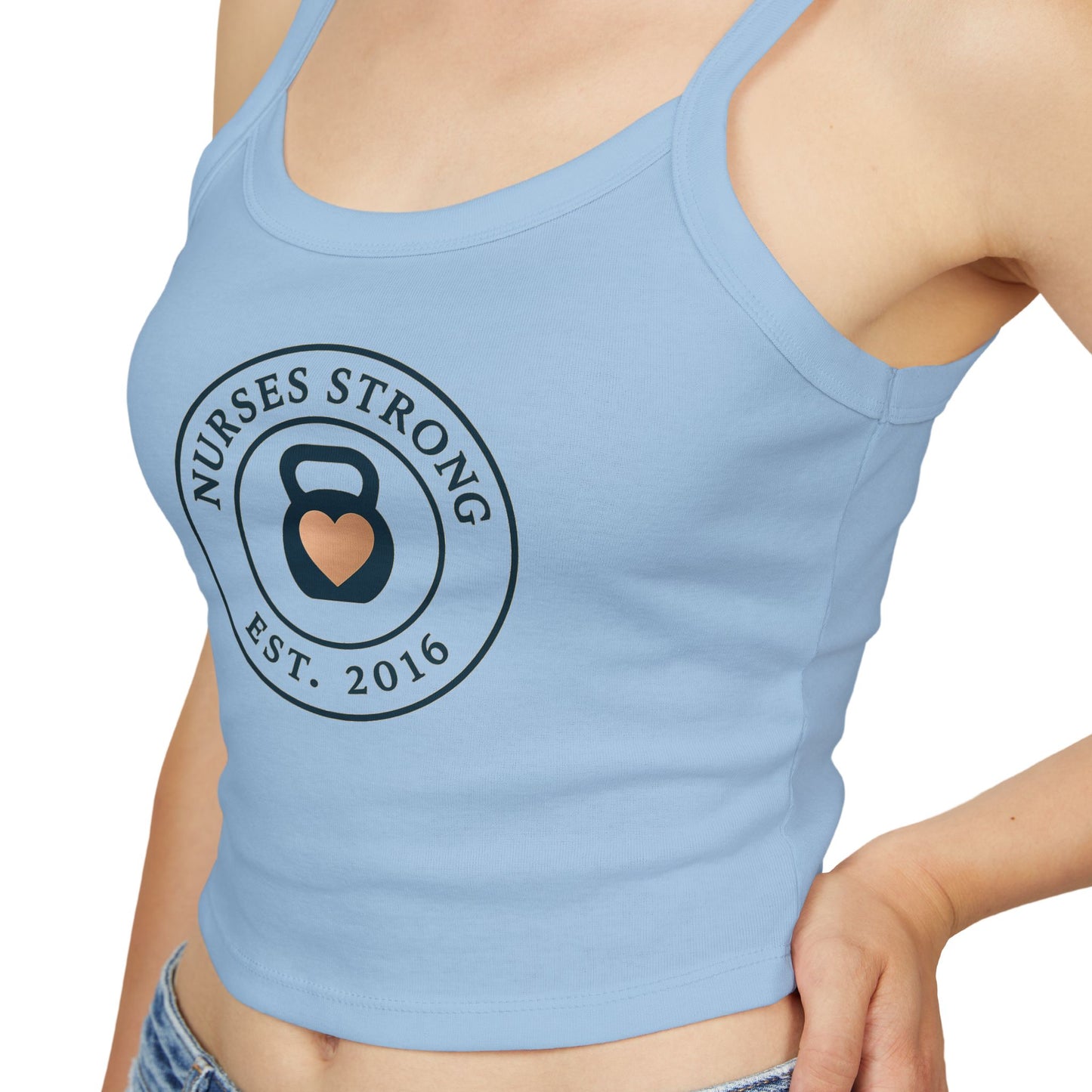 NS est. Spaghetti Strap Tank Top, Workout Top, Gift for Nurses, Fitness Apparel, Casual Summer Wear