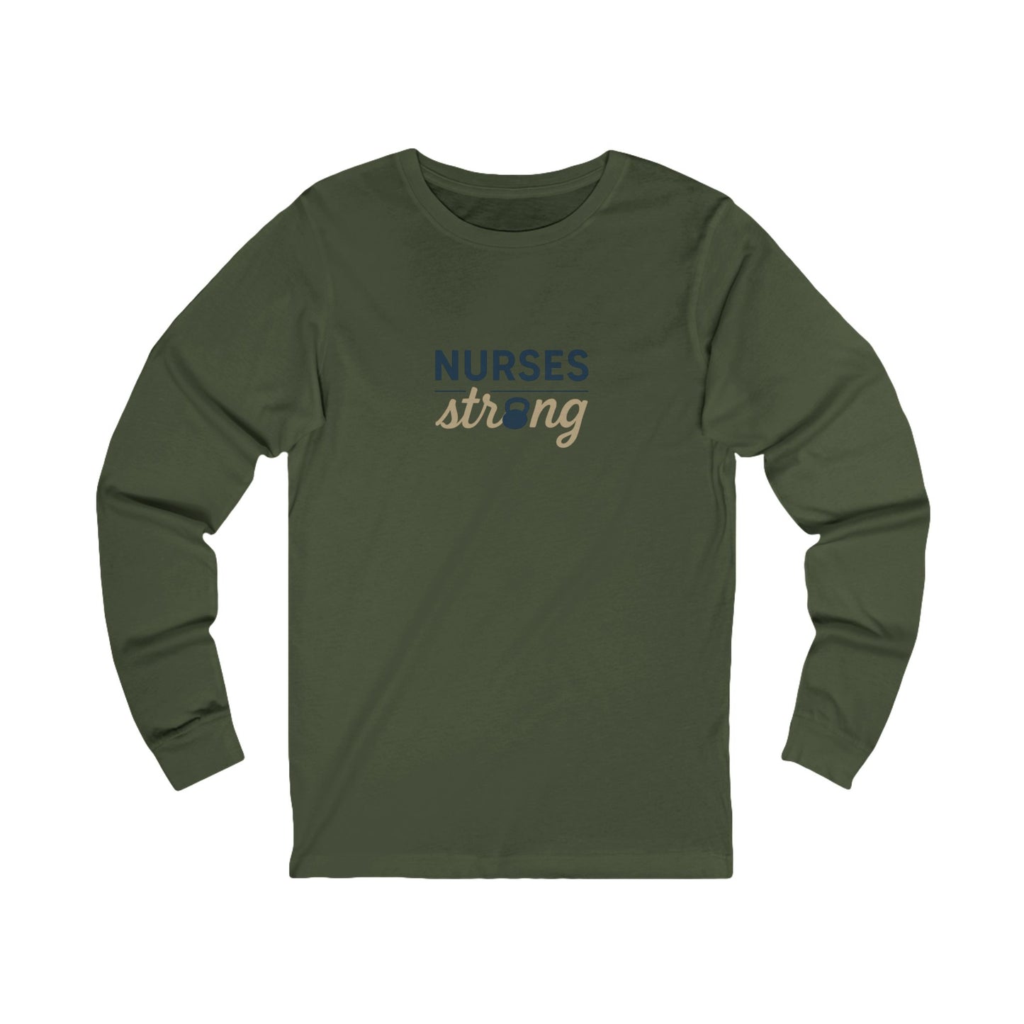 Blue Tan NSLong Sleeve Tee, Unisex Jersey Tee for Nurses