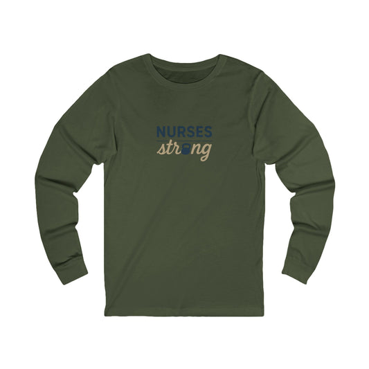 Blue Tan NSLong Sleeve Tee, Unisex Jersey Tee for Nurses