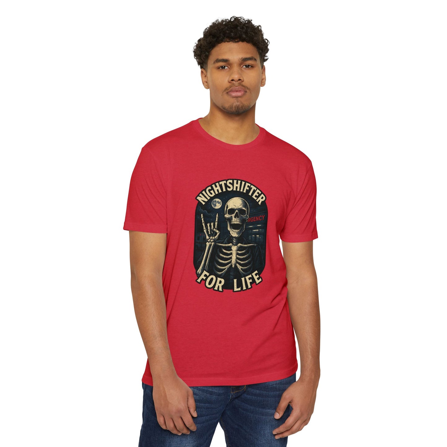 Nightshifter for life T-Shirt, Unisex Graphic Tee for Nurses, Halloween Top, Gift for Night Workers, Casual Wear
