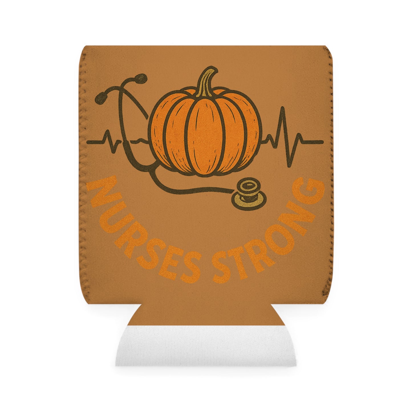 Fall Can Cooler Sleeve | Strong Nurses Pumpkin Design, Fall Party Favor, Gift for Healthcare Workers, Autumn Decor, Halloween
