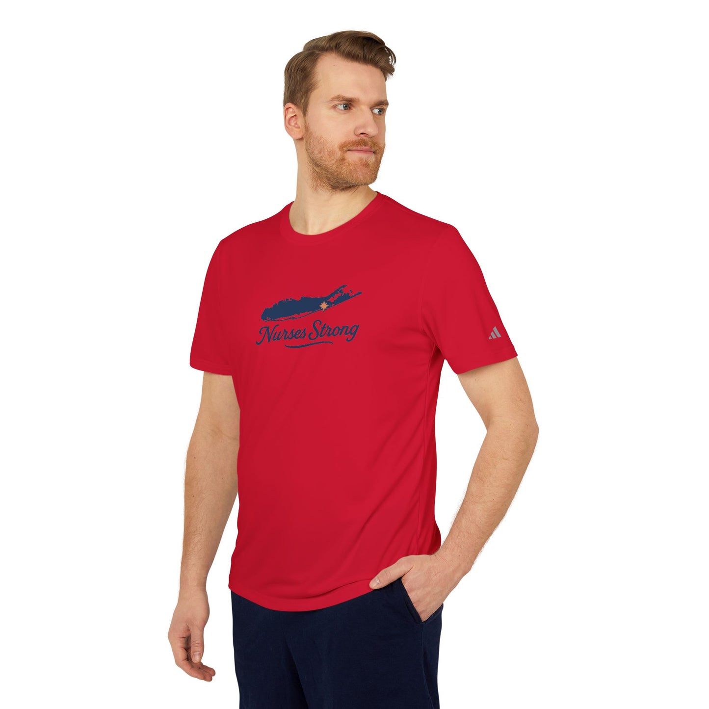 LI Strong NS Adidas Sports Tee, Casual, Activewear, Fitness Gift, Workout Clothing