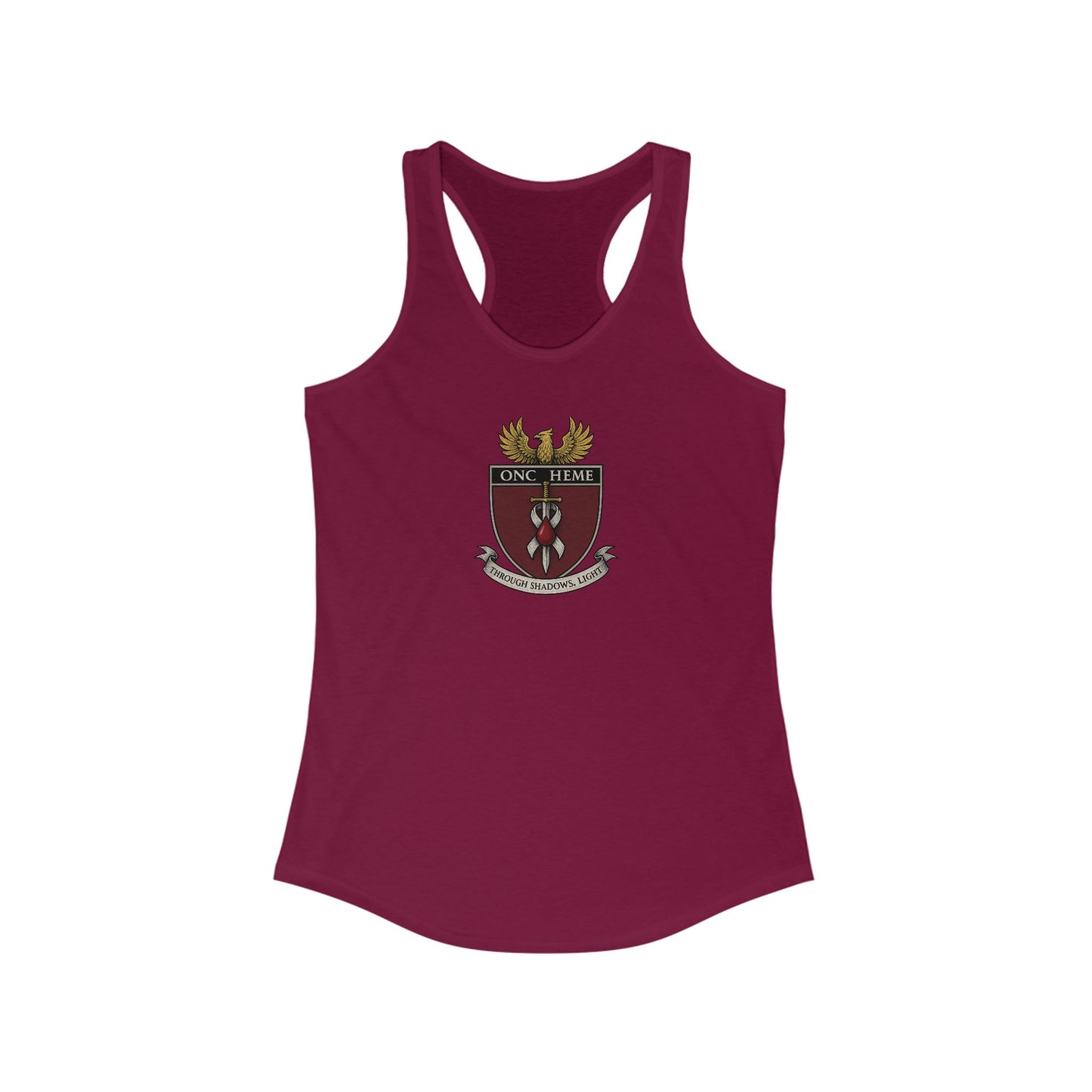ONC/HEME Sigil Women's Racerback Tank Top, Perfect for Gym, Summer Outings, Casual Wear, Gift for Fitness Lovers, Cute Workout Apparel