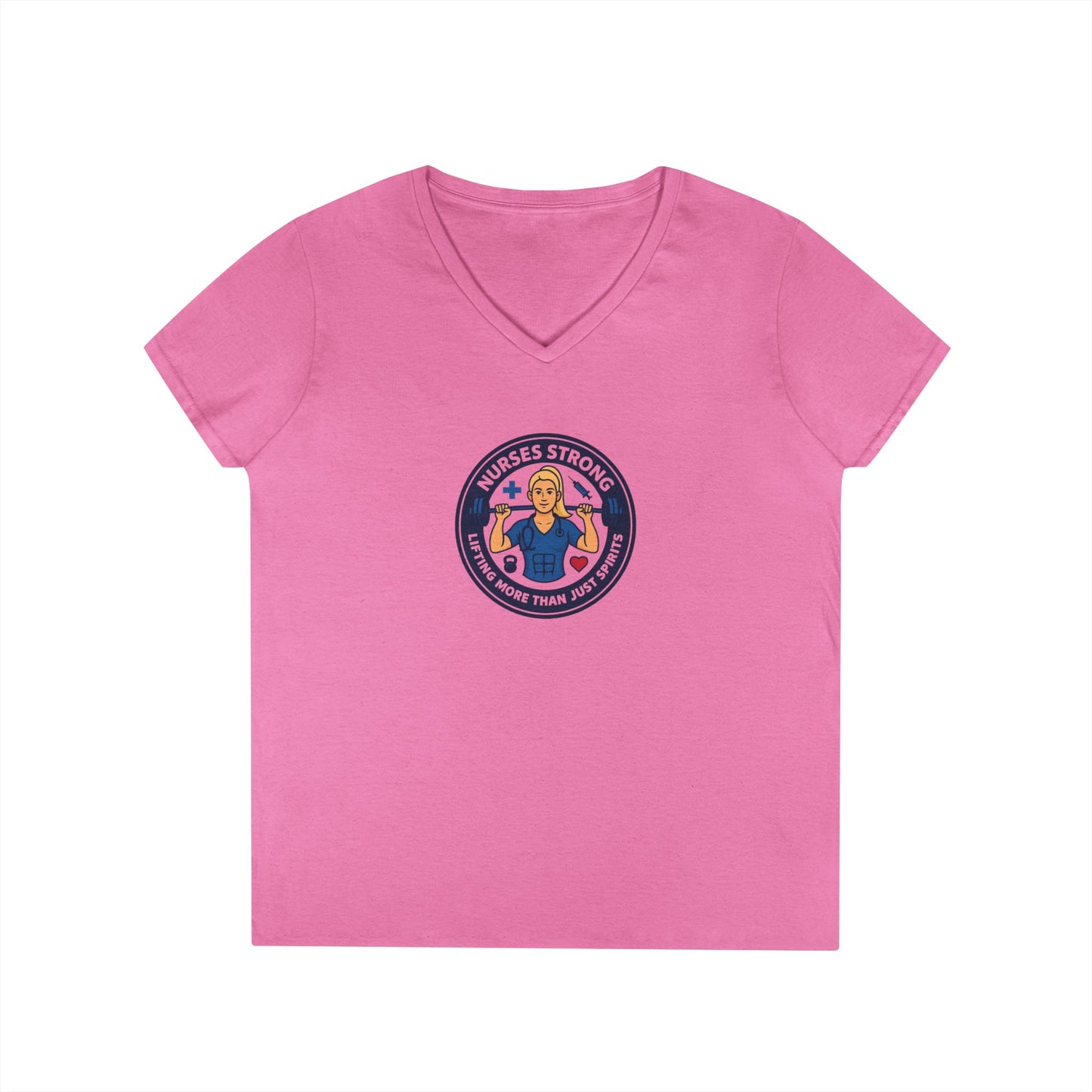 Empowering Ladies' V-Neck T-Shirt - Strong Women, Casual Wear, Gift for Her, Motivational Fashion, Workout Tee